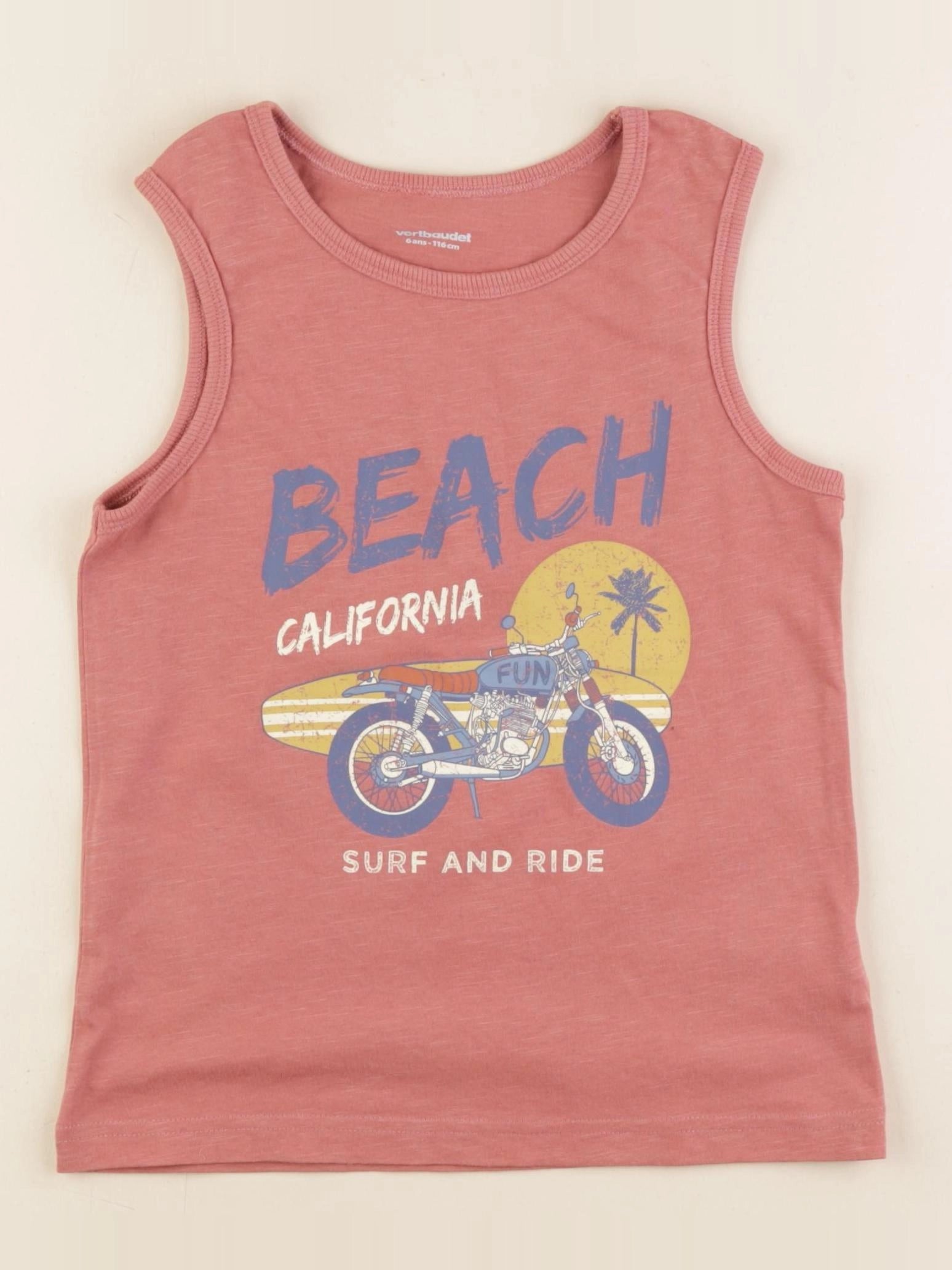 Vertbaudet - débardeur rouge - 6 ans