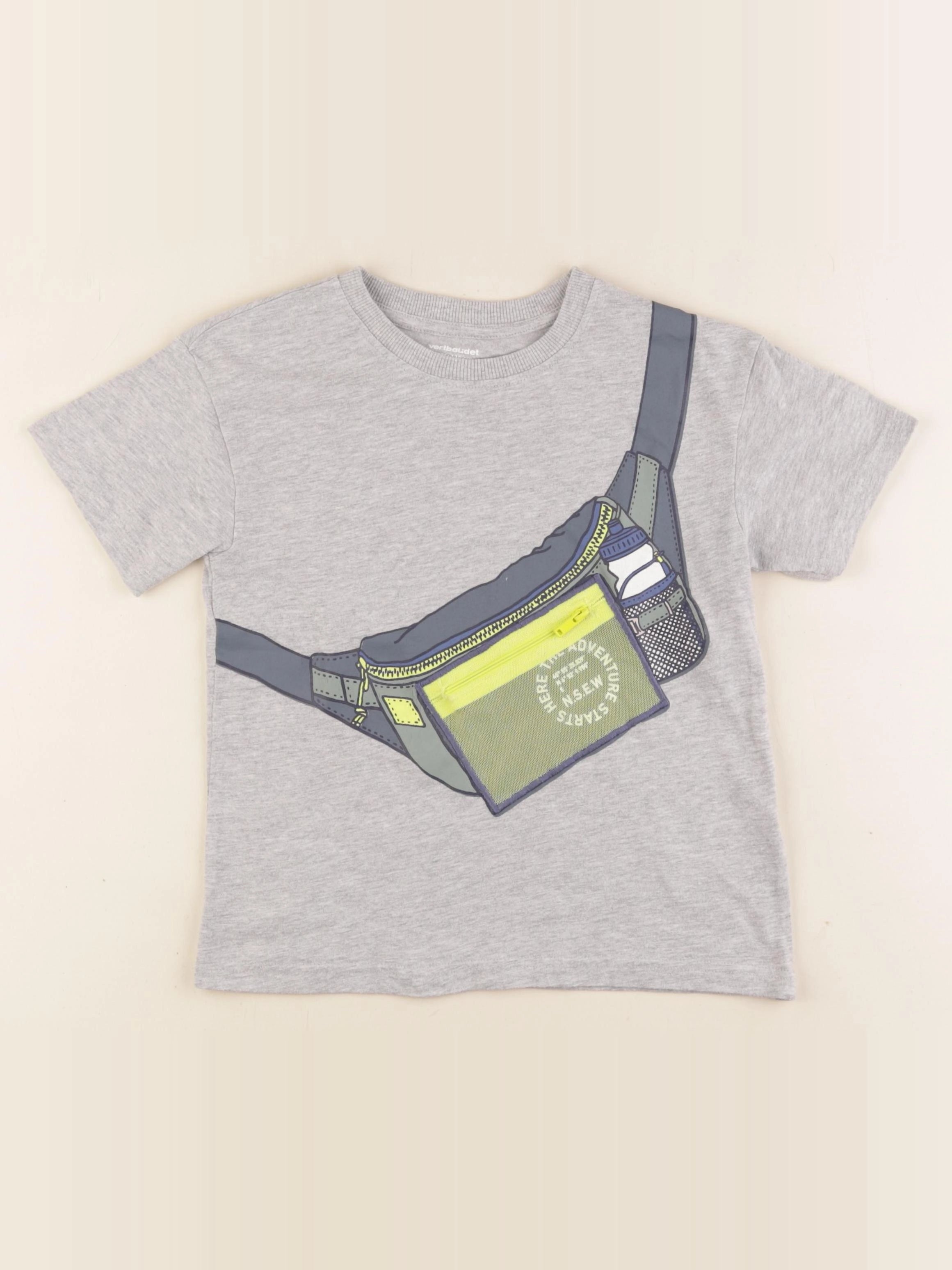 Vertbaudet - tee-shirt gris - 6 ans