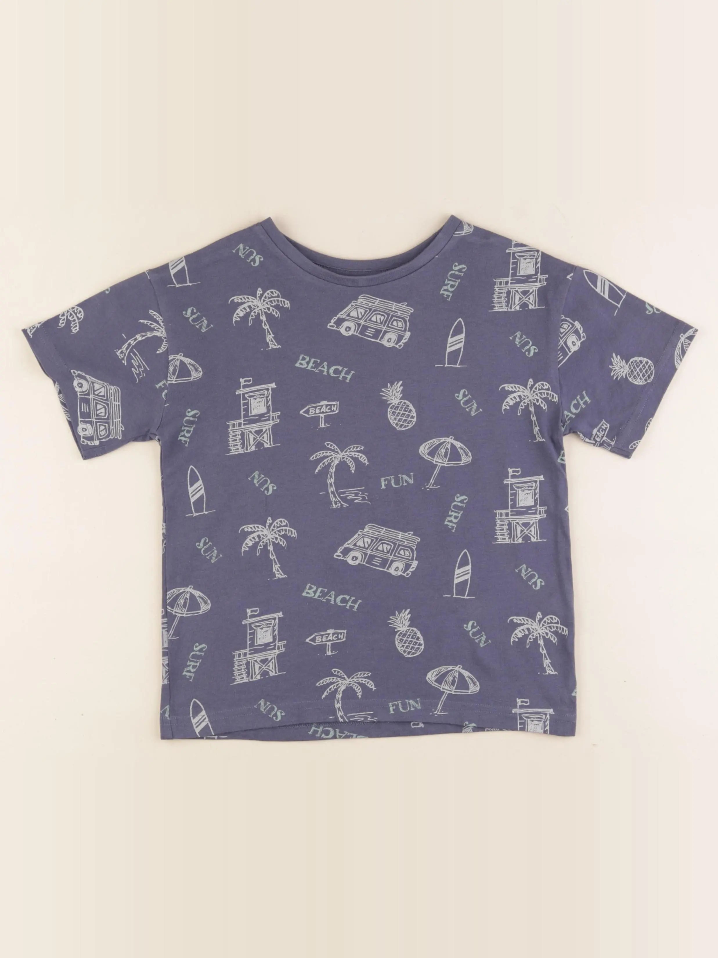 Vertbaudet - tee-shirt bleu - 6 ans