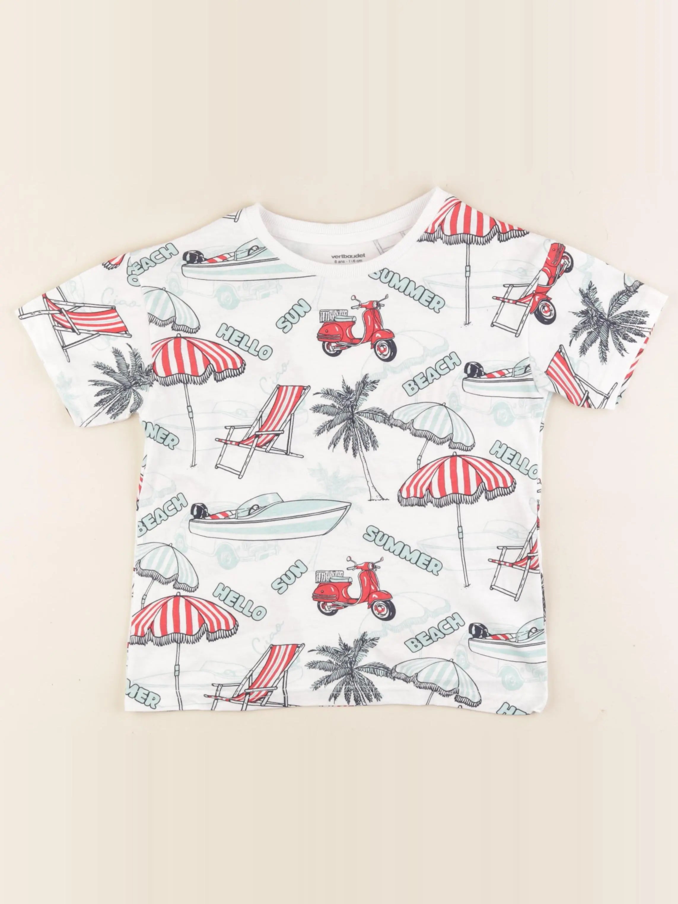 Vertbaudet - tee-shirt blanc - 6 ans