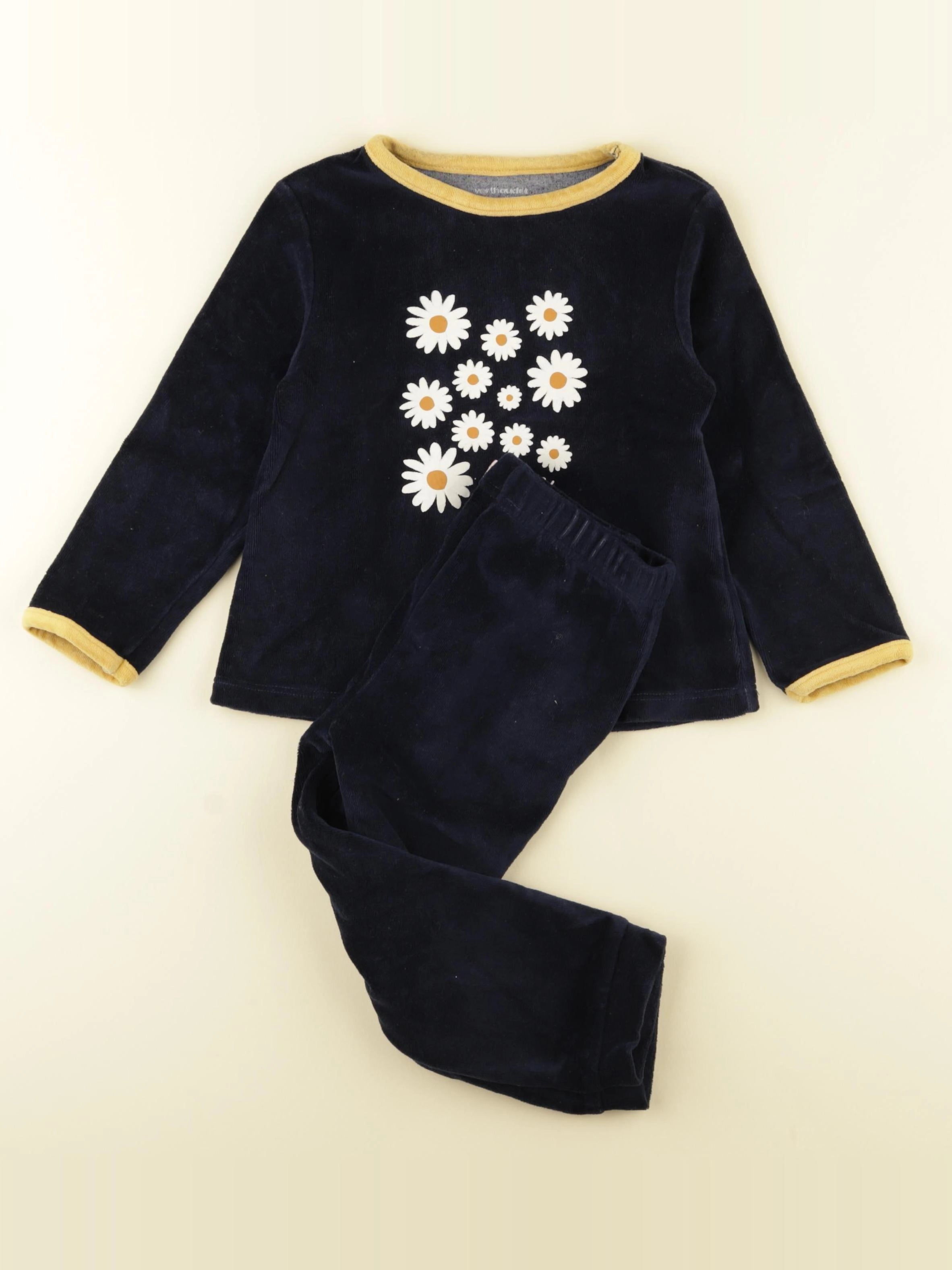 Vertbaudet - pyjama velours bleu - 4 ans