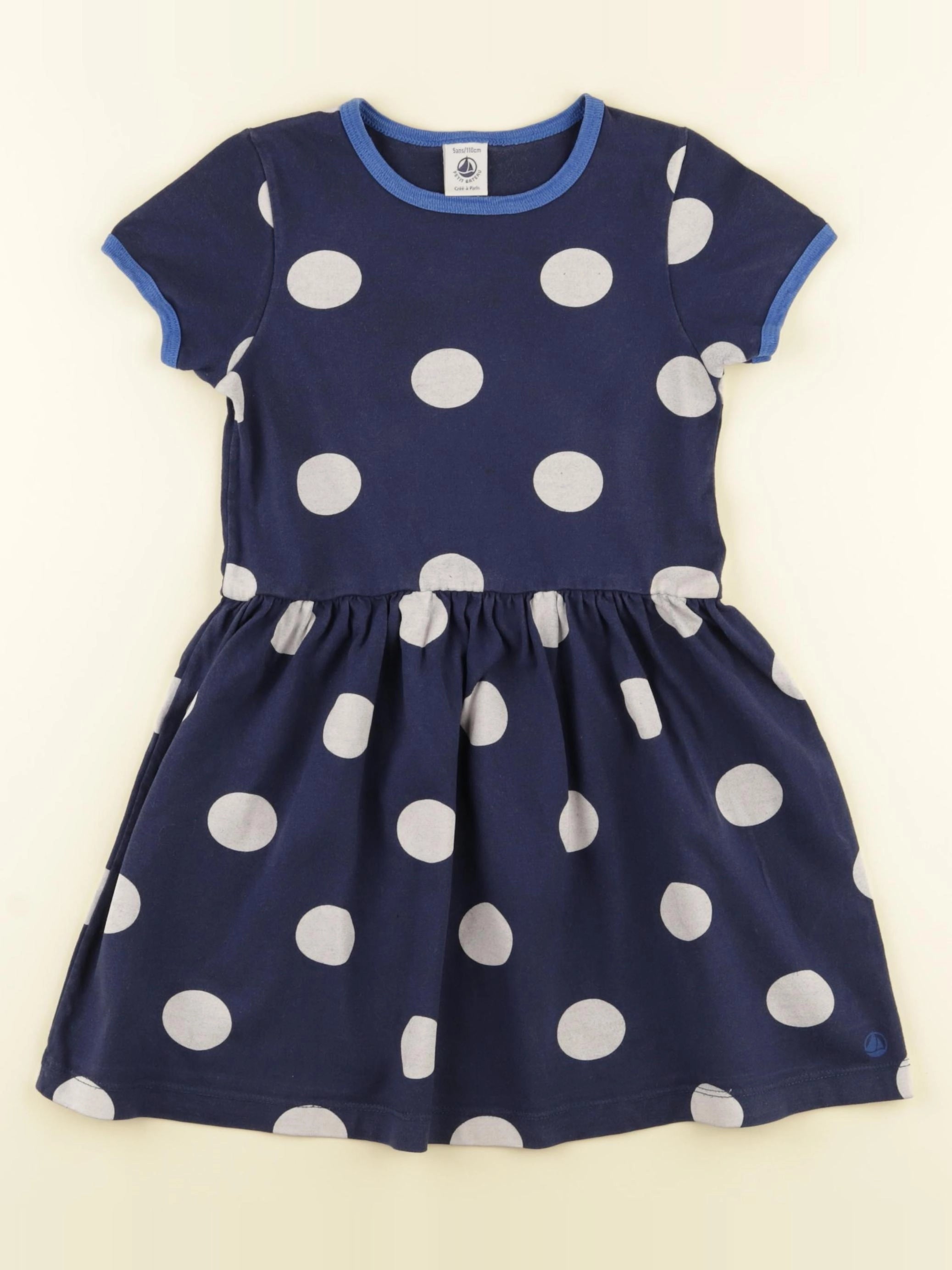 Petit Bateau - robe bleu - 5 ans