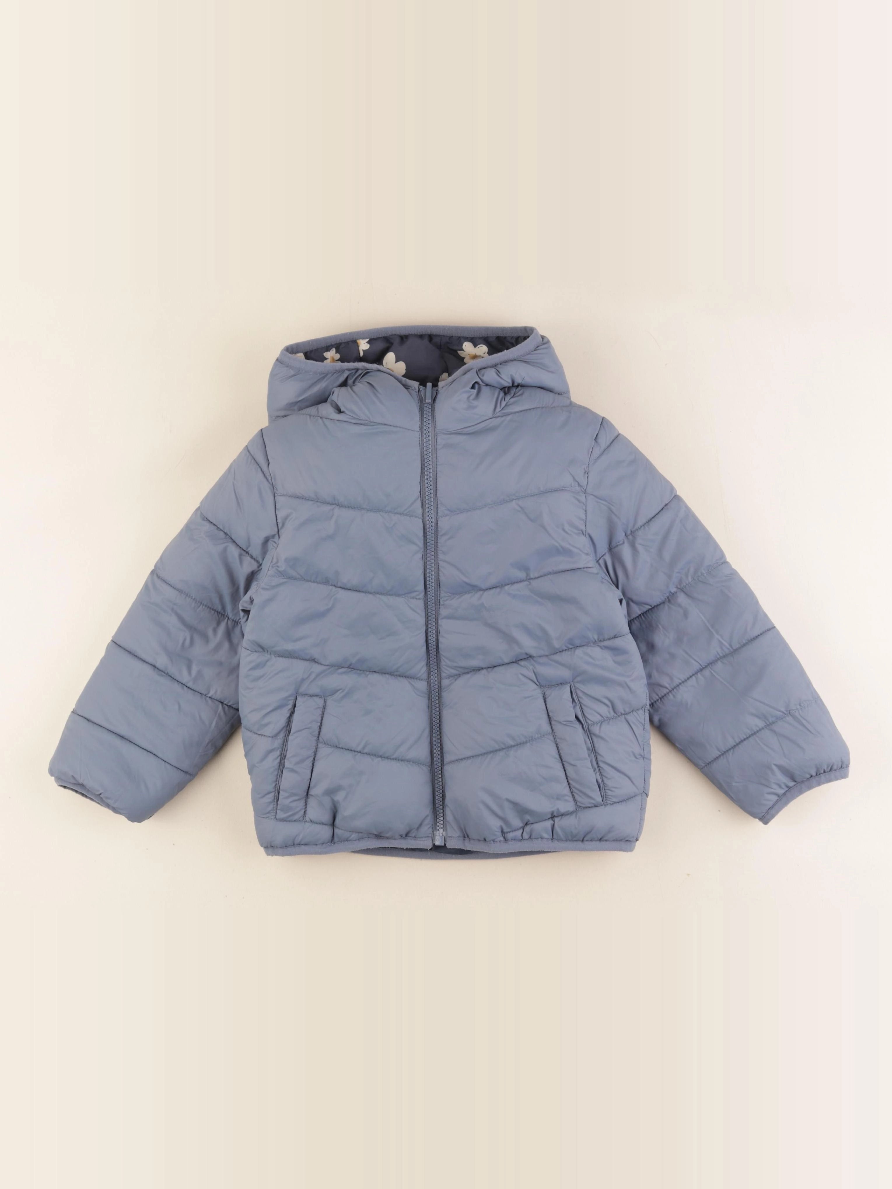 Vertbaudet - doudoune réversible bleu - 6 ans