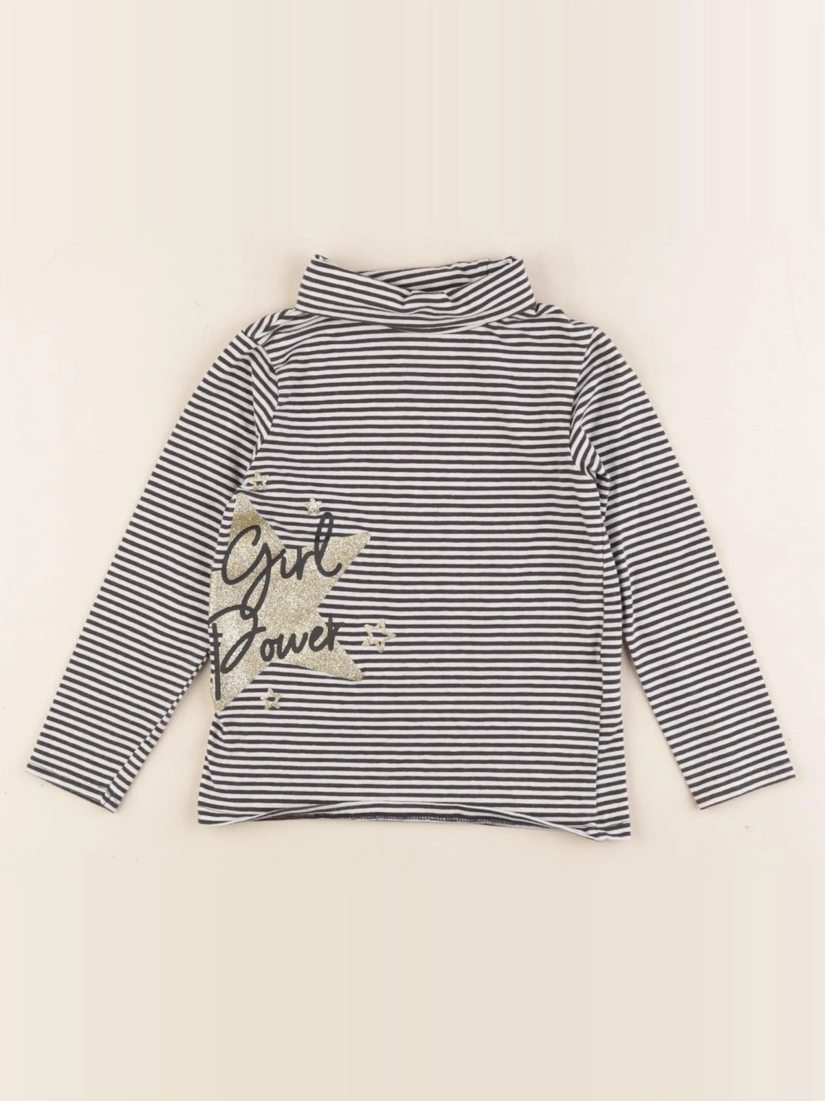 Vertbaudet - sous-pull blanc, noir - 3 ans