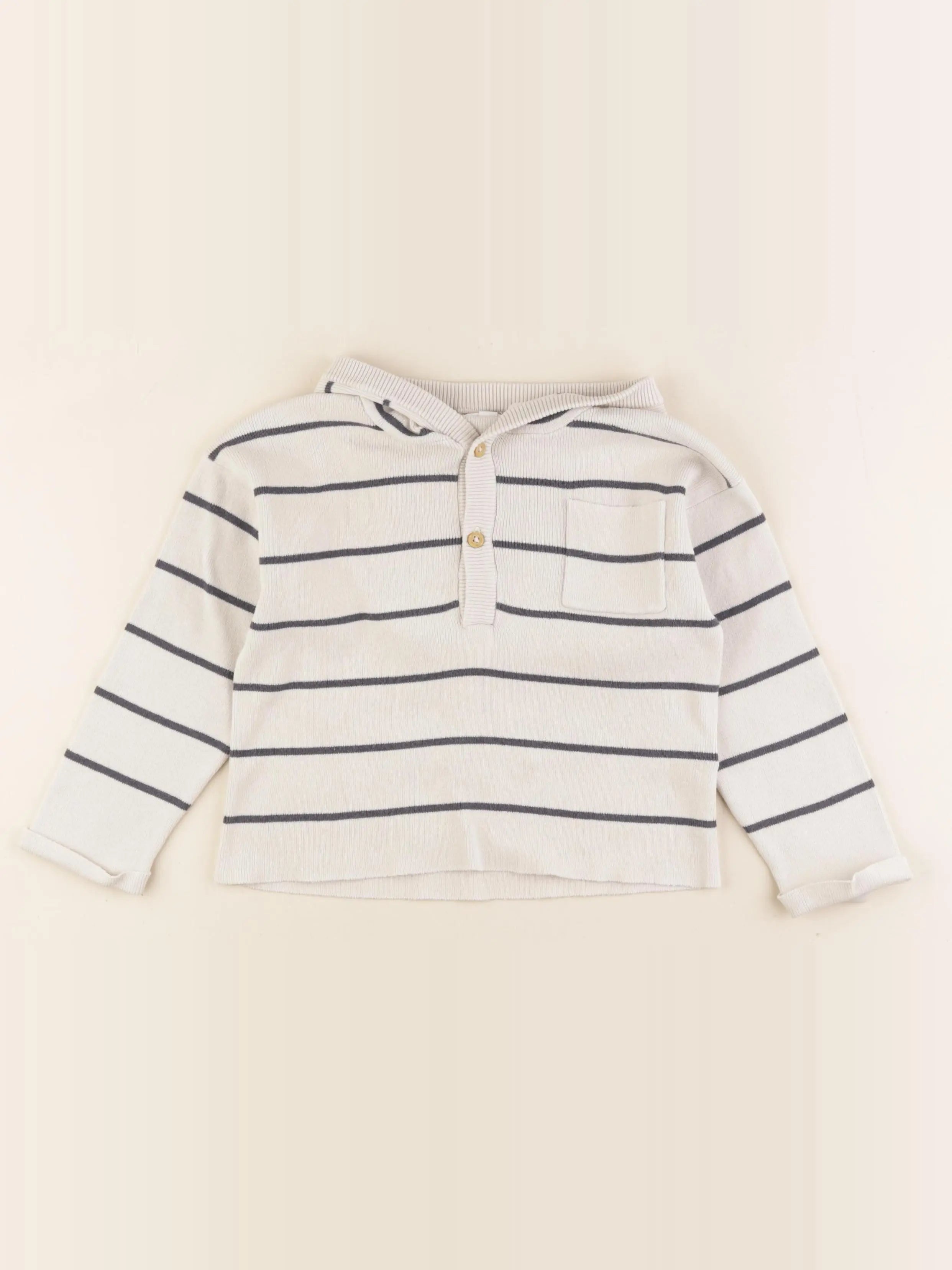 Vertbaudet - pull beige, bleu - 3 ans
