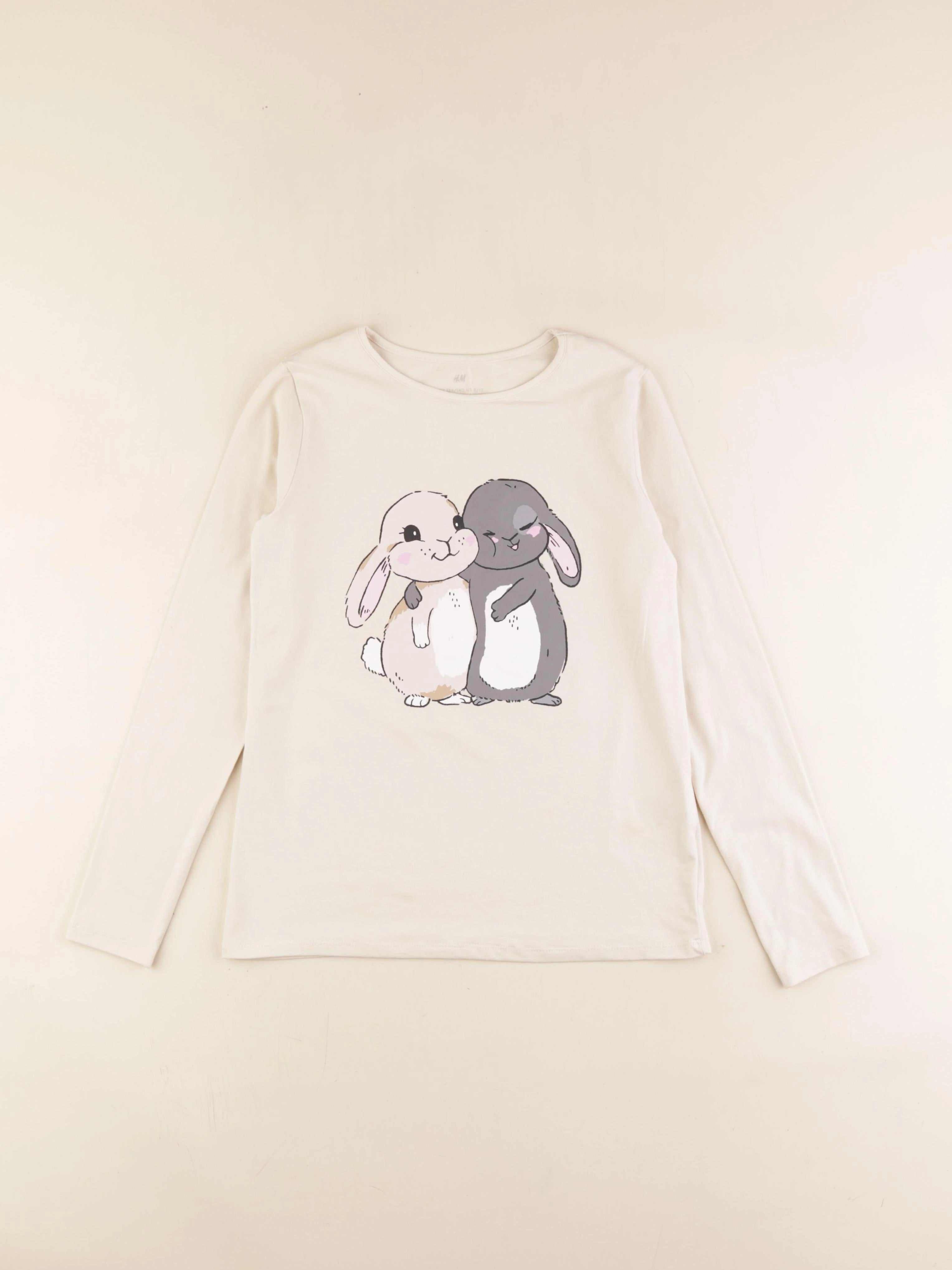 H&M - tee-shirt beige - 8/10 ans