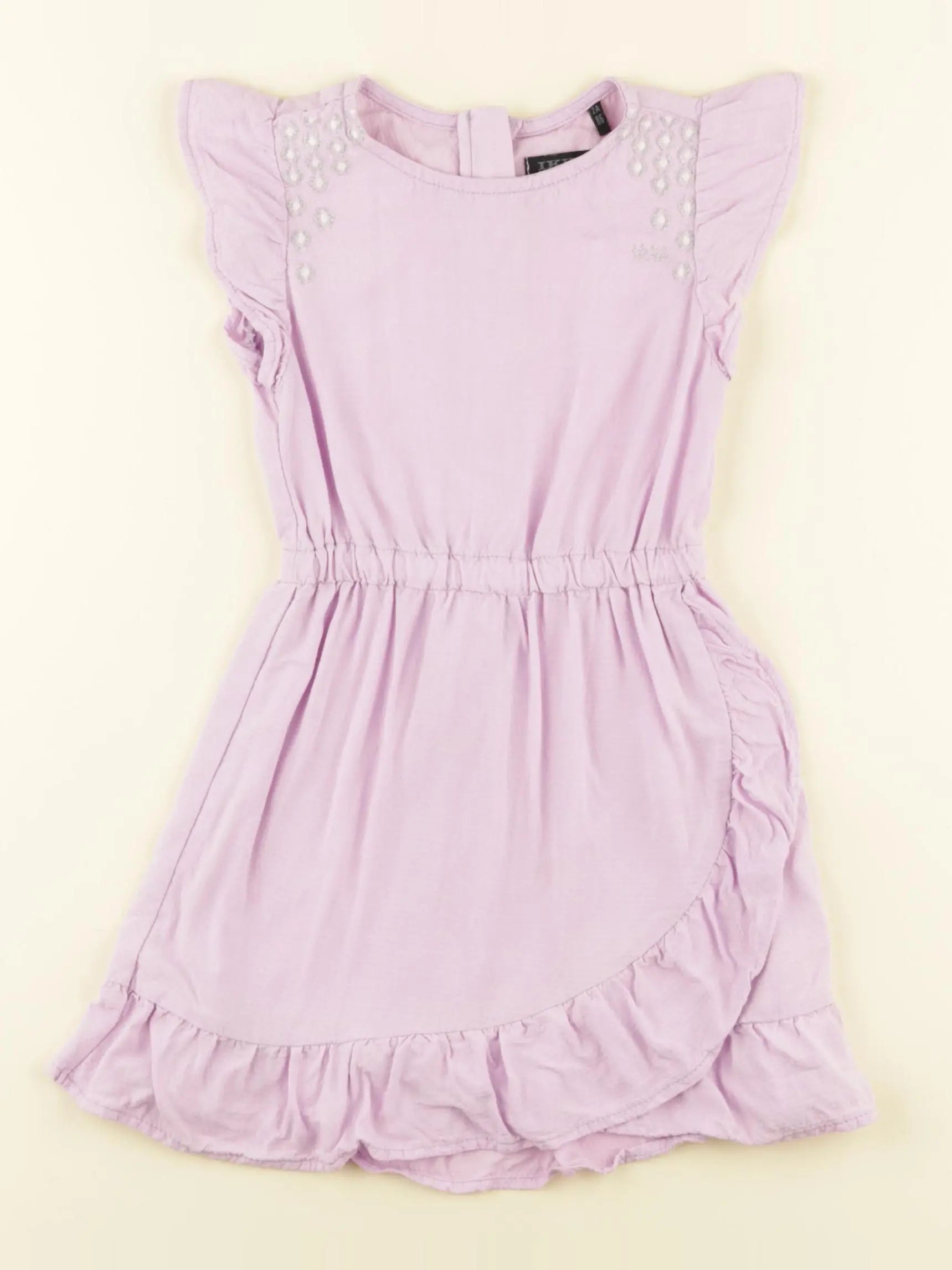 IKKS - robe violet, argent - 2 ans