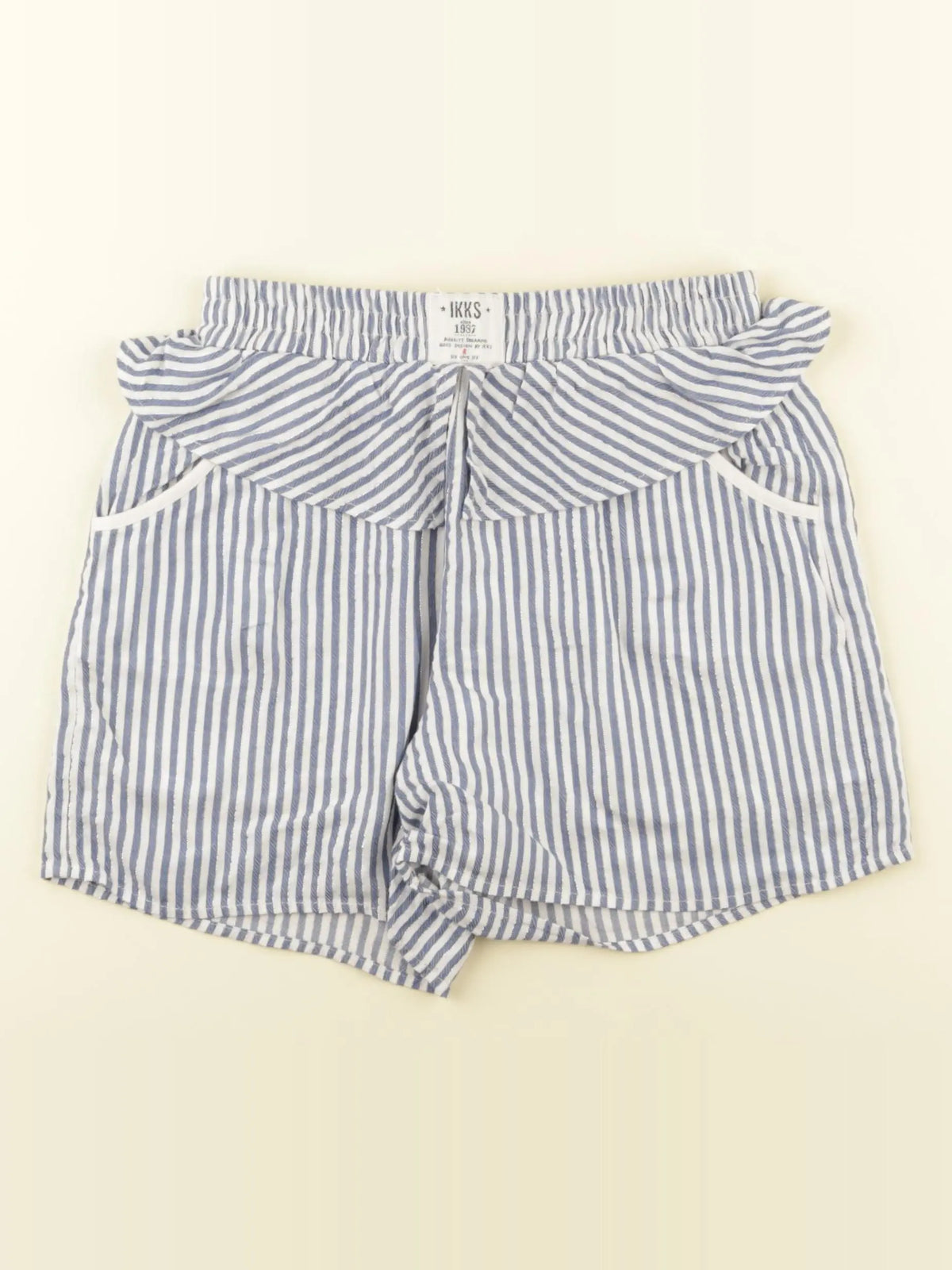 IKKS - short argent, bleu, blanc - 8 ans