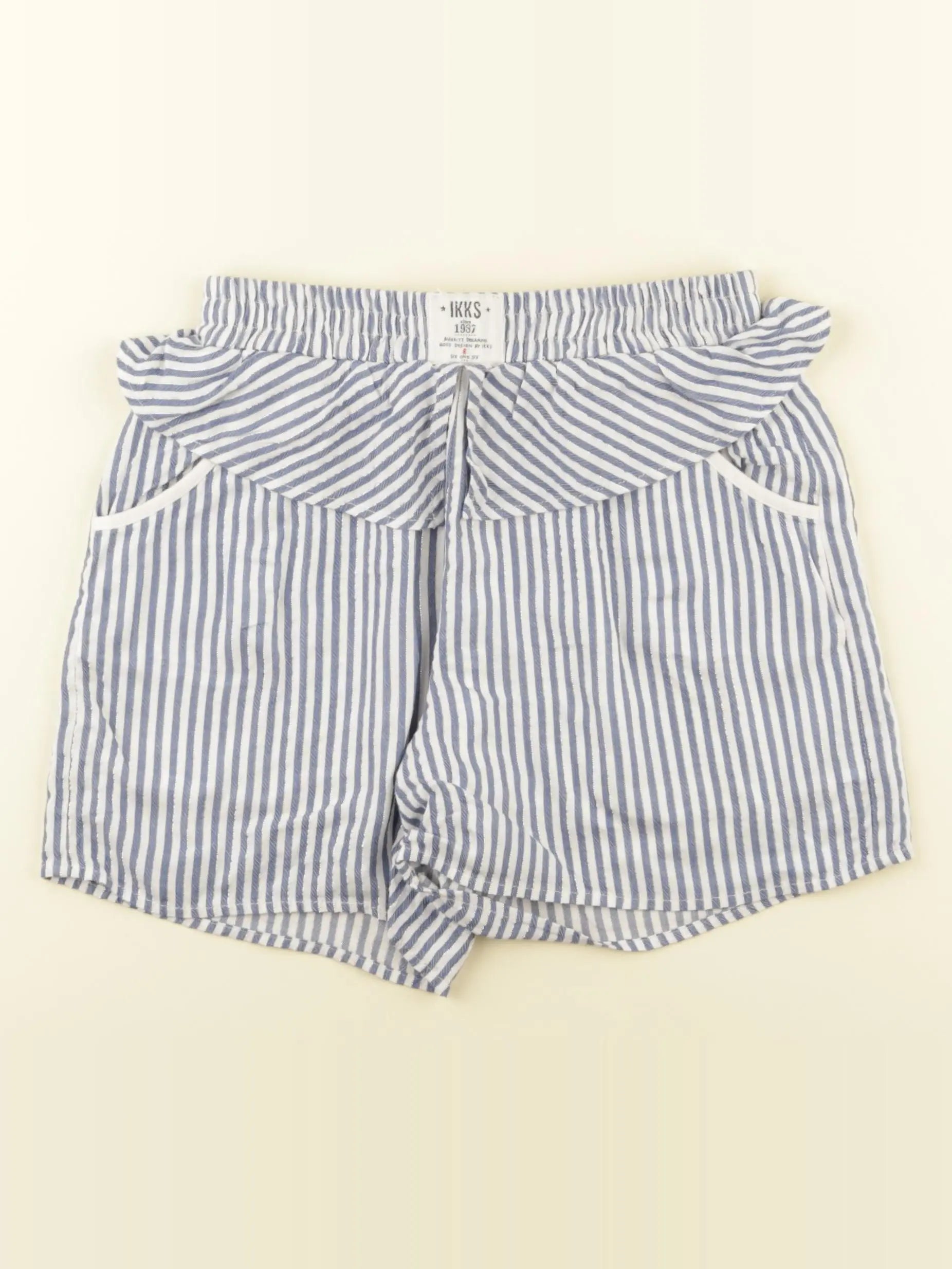 IKKS - short argent, bleu, blanc - 8 ans