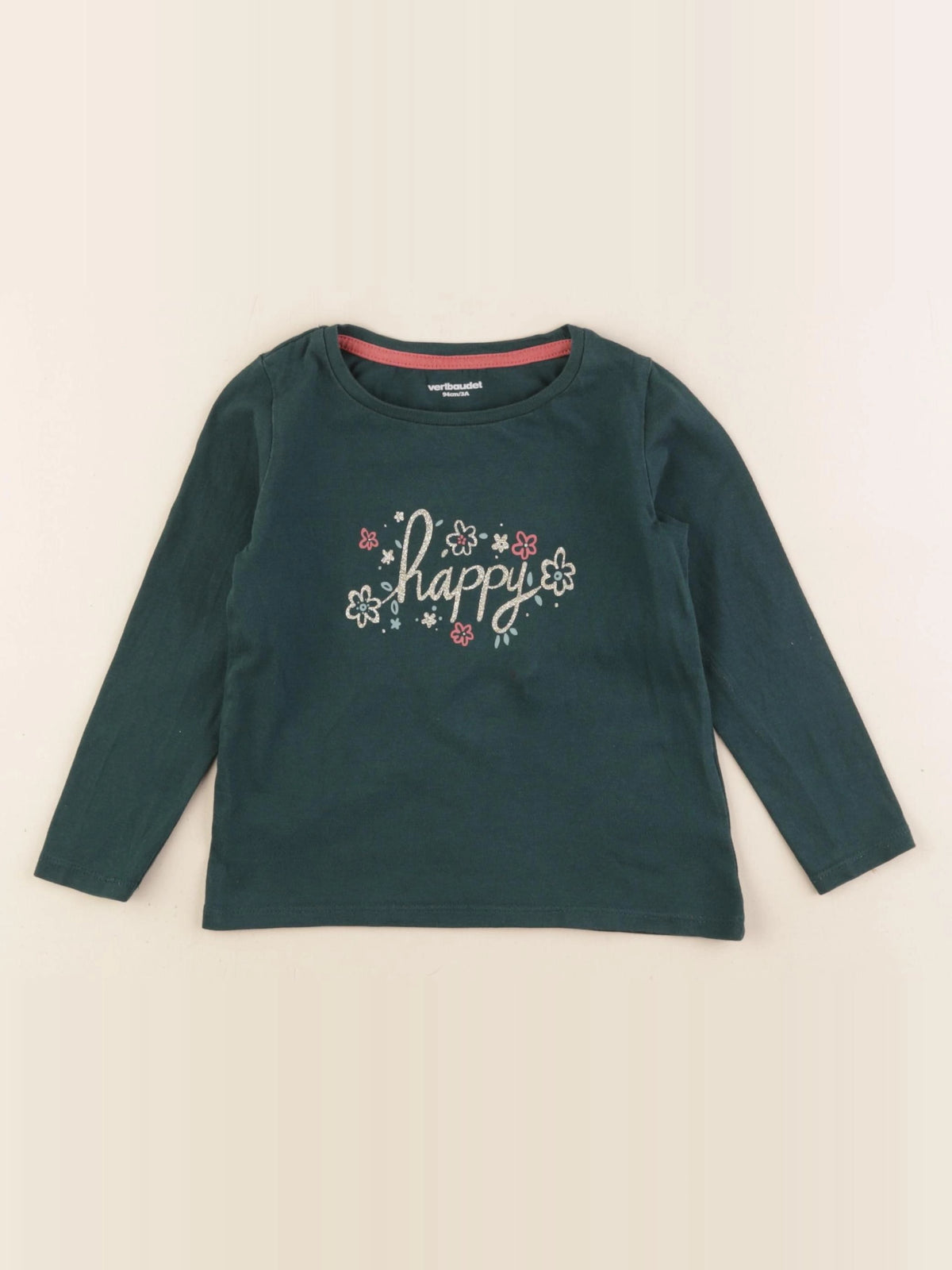 Vertbaudet - tee-shirt vert - 3 ans