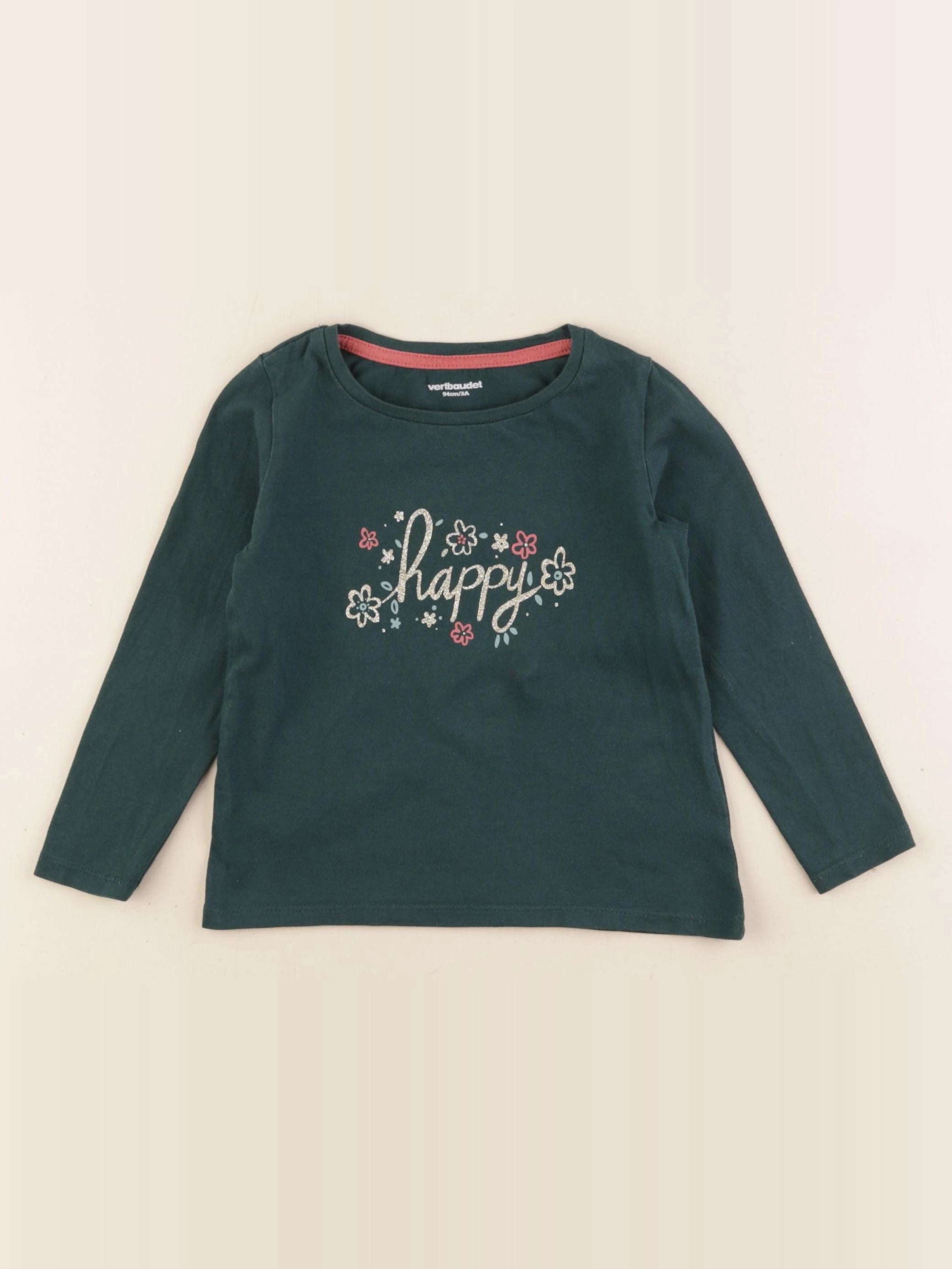 Vertbaudet - tee-shirt vert - 3 ans