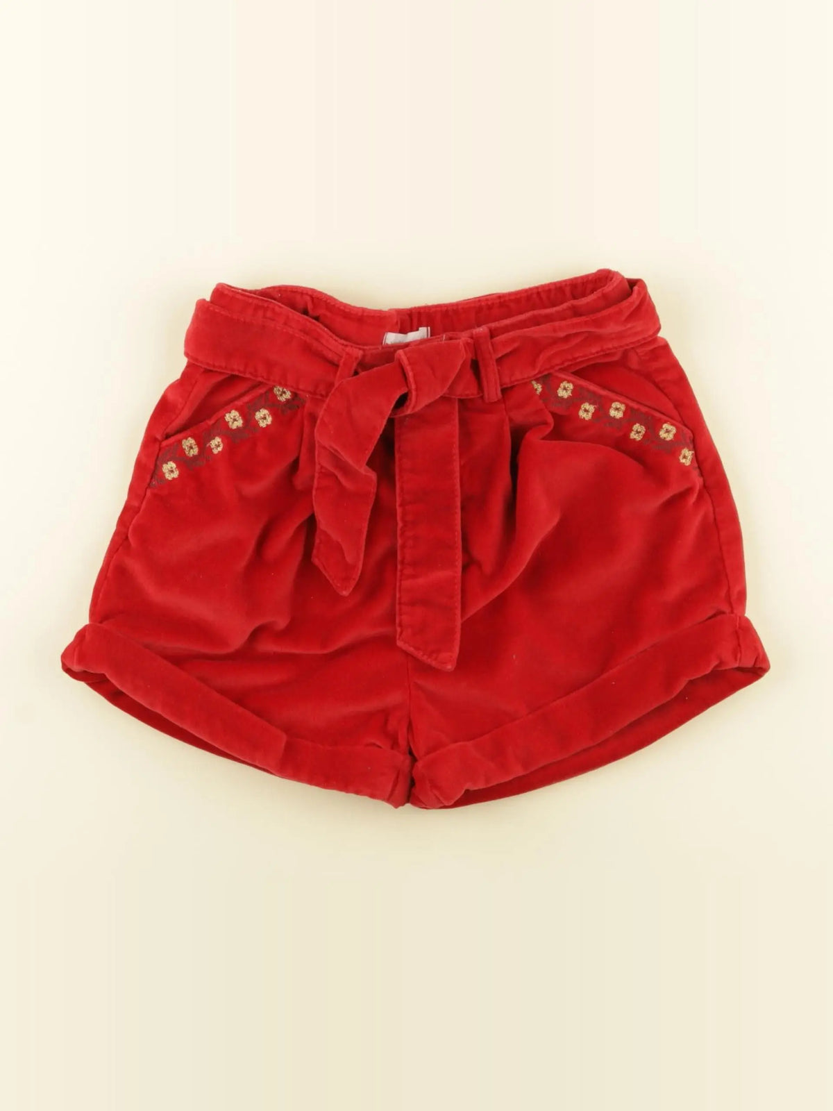 Vertbaudet - short or, rouge - 6 ans