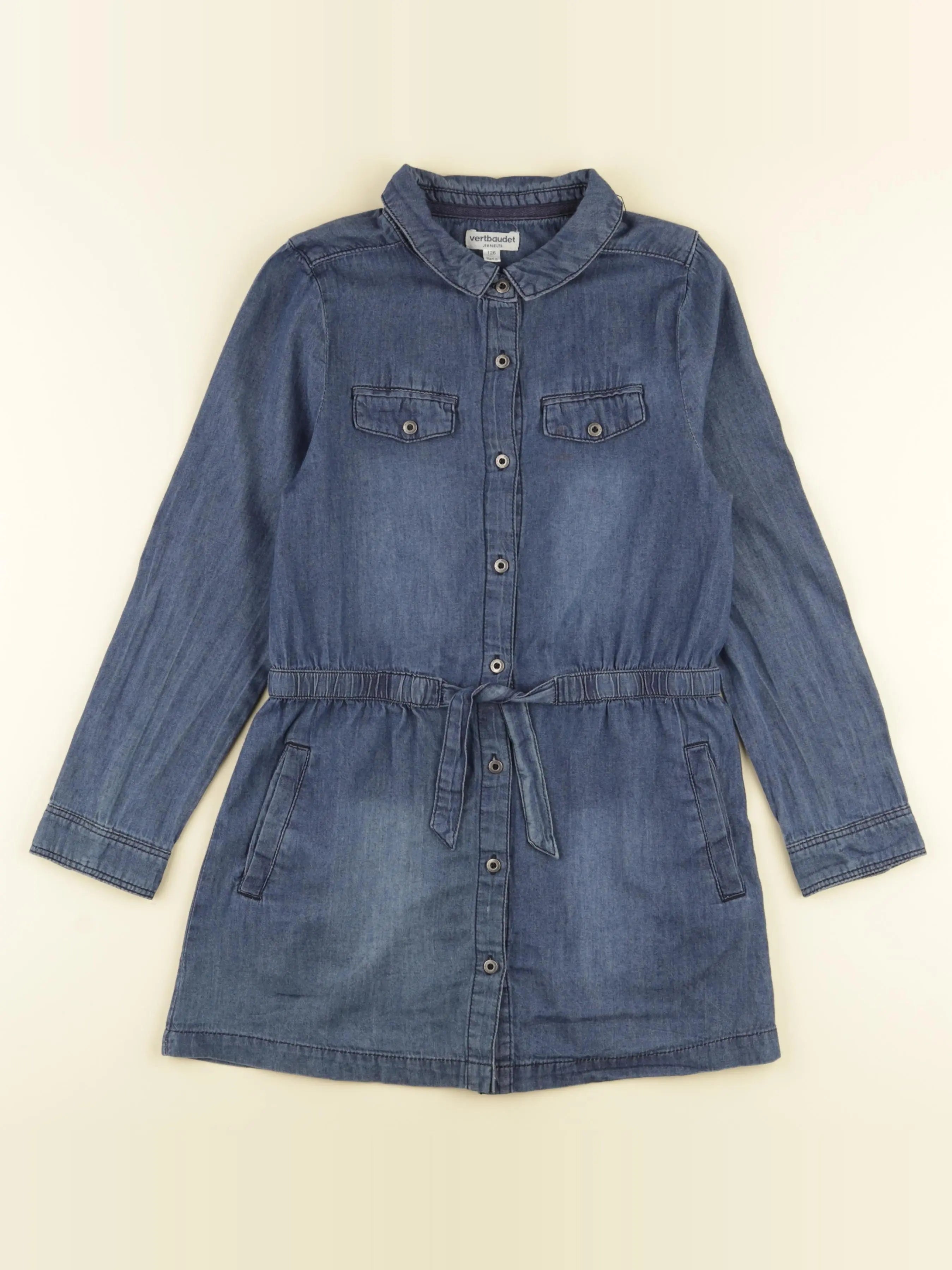 Vertbaudet - blouse longue bleu - 8 ans