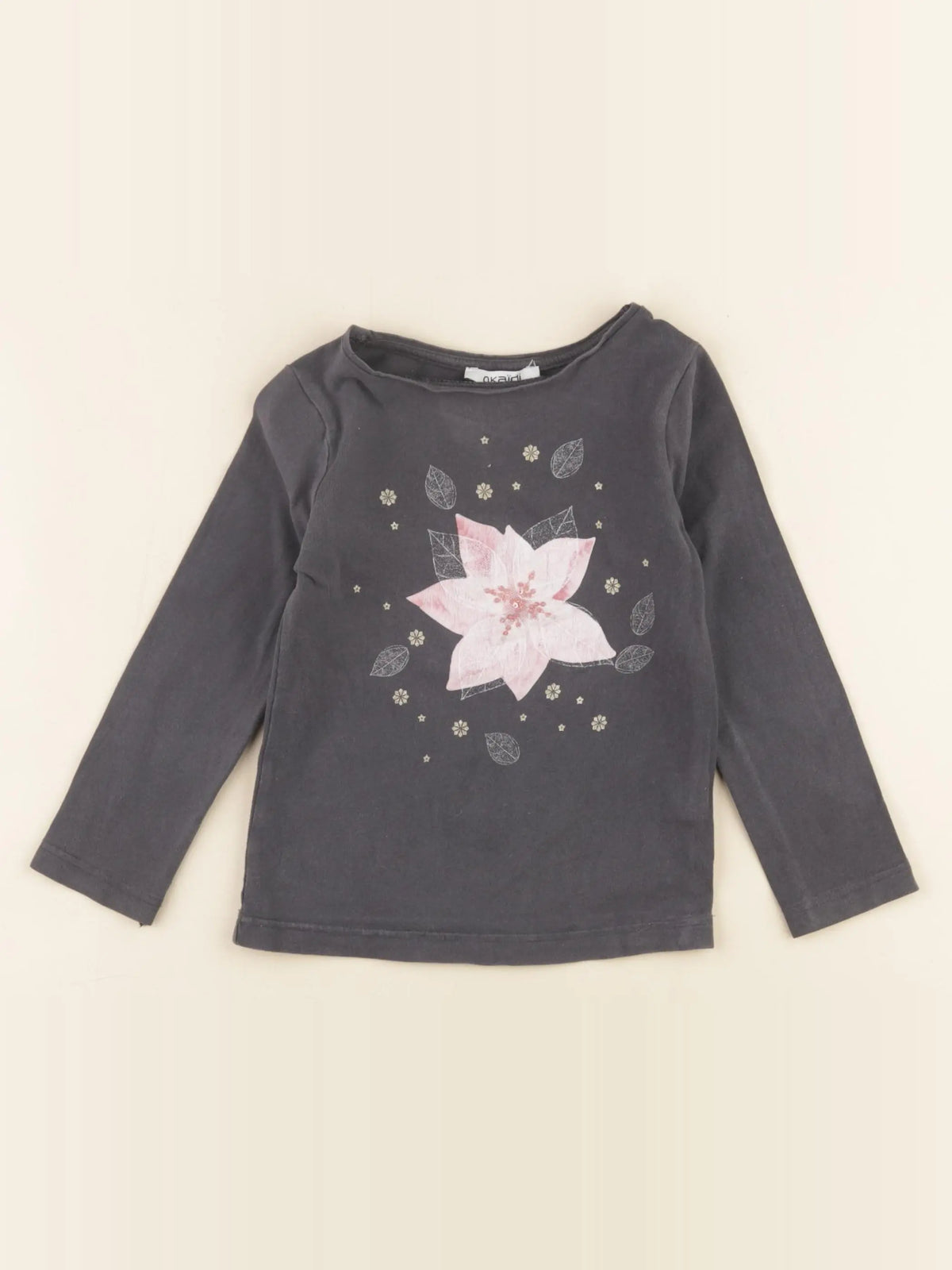 Okaidi - tee-shirt gris, argent - 2 ans
