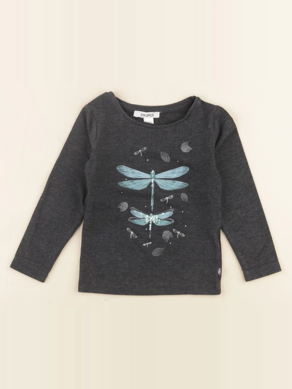 Okaidi - tee-shirt gris, argent - 2 ans