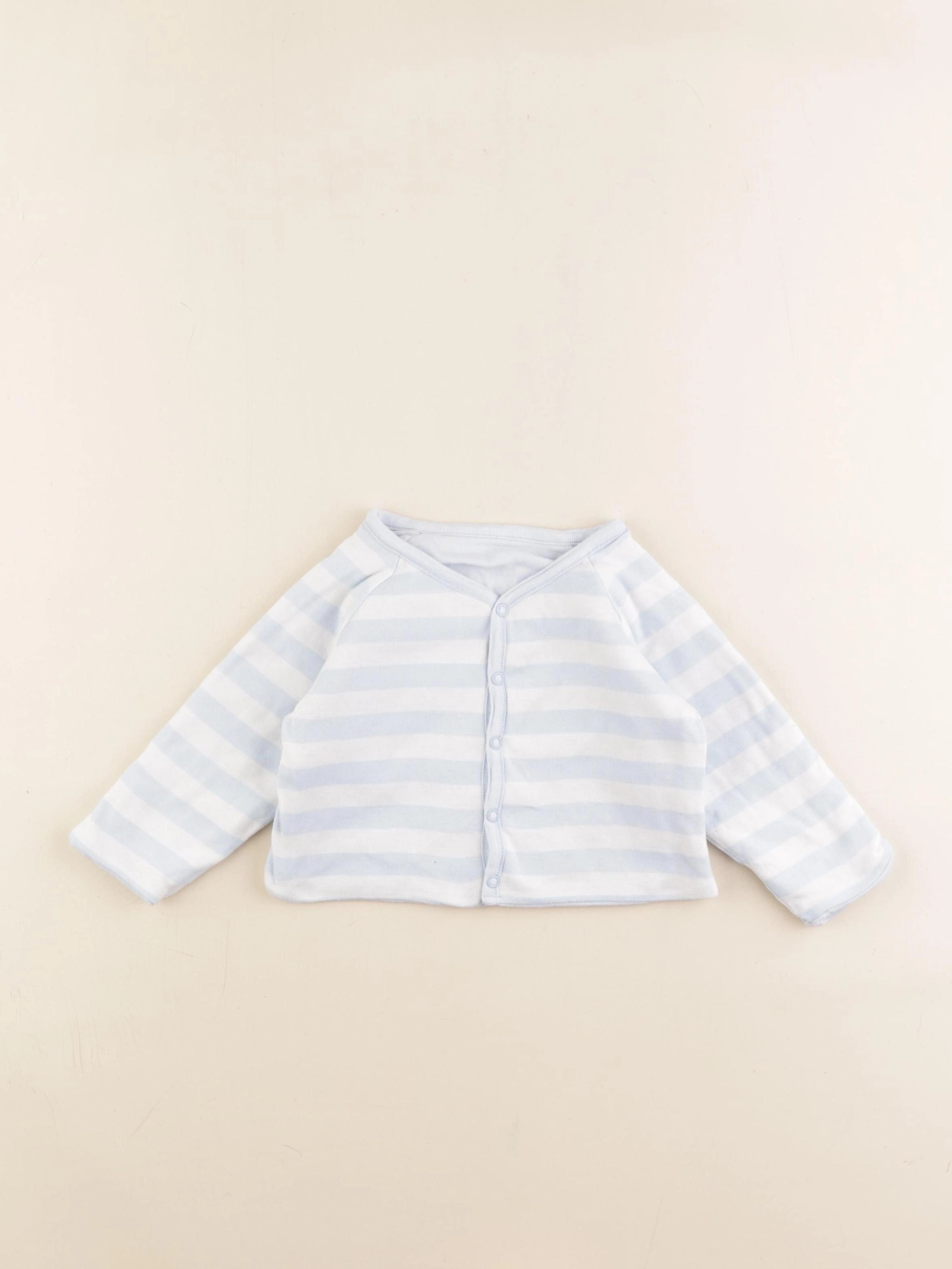 Petit Bateau - sweat blanc, bleu - 12 mois