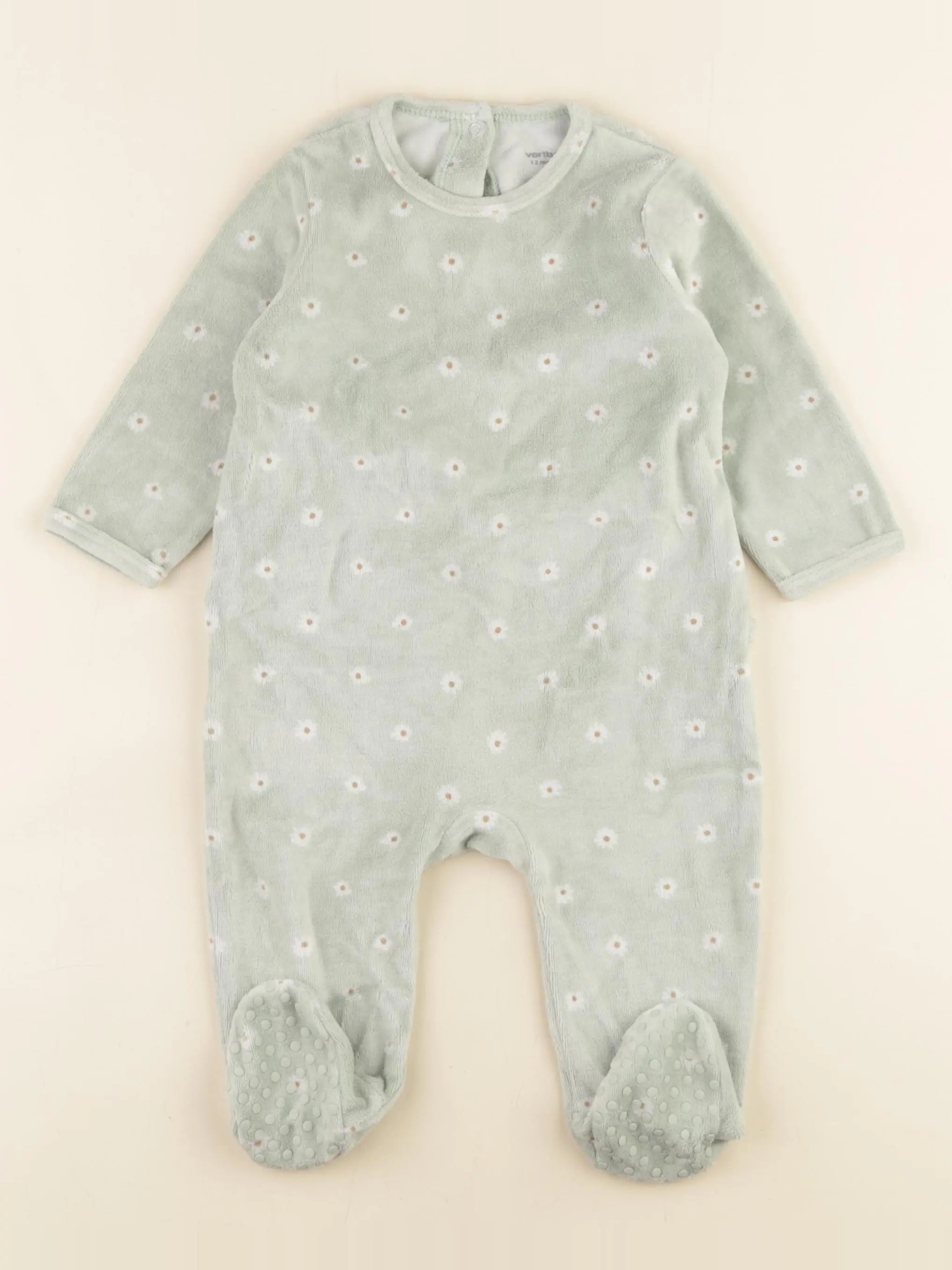 Vertbaudet - pyjama velours vert - 12 mois