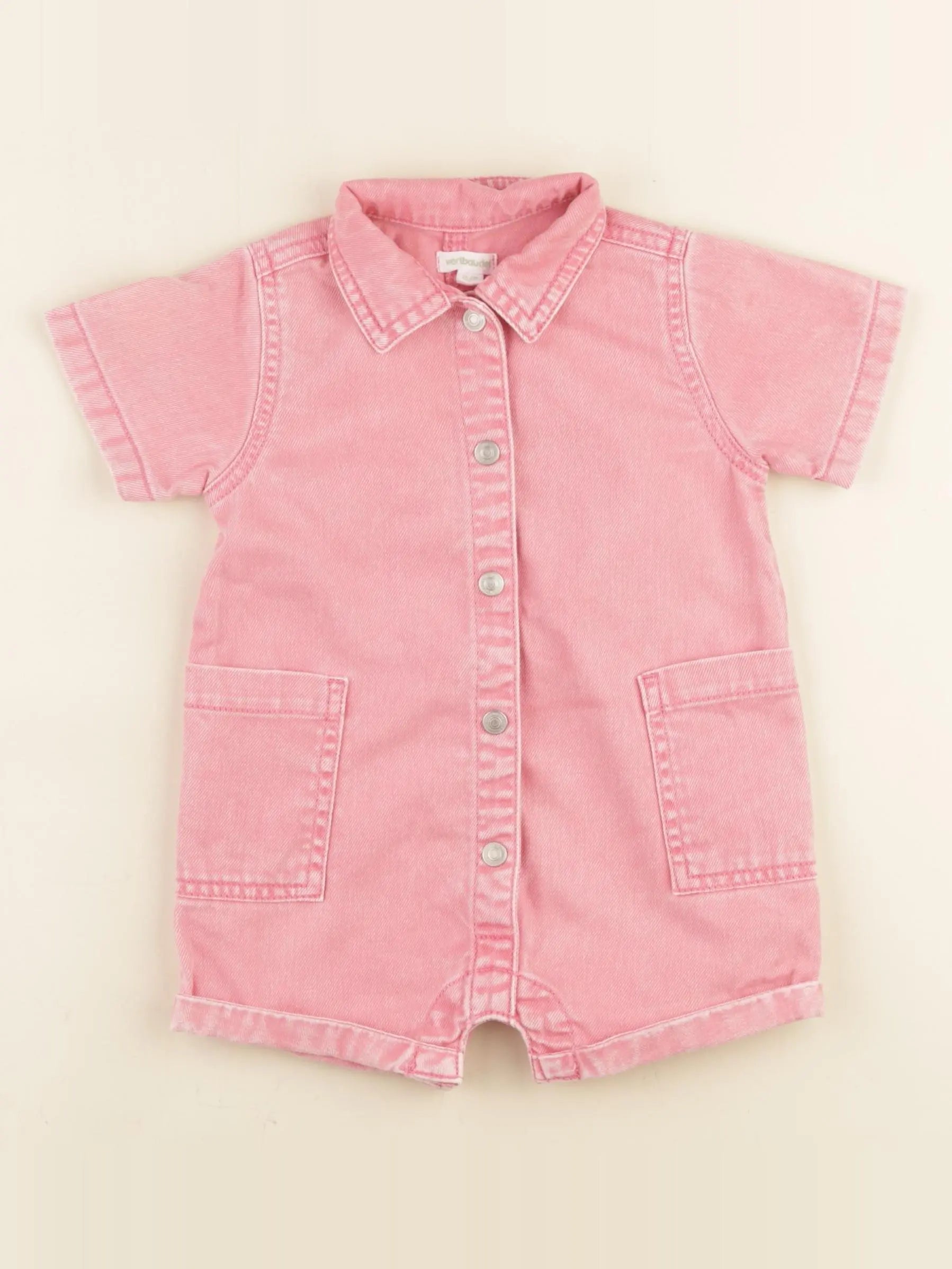 Vertbaudet - combinaison rose - 9 mois