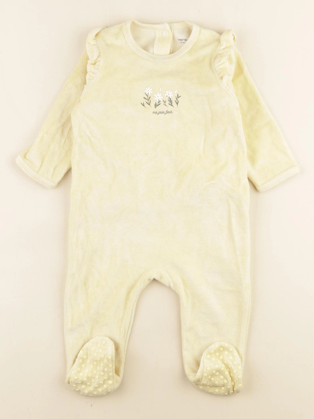 Vertbaudet - pyjama velours jaune - 12 mois