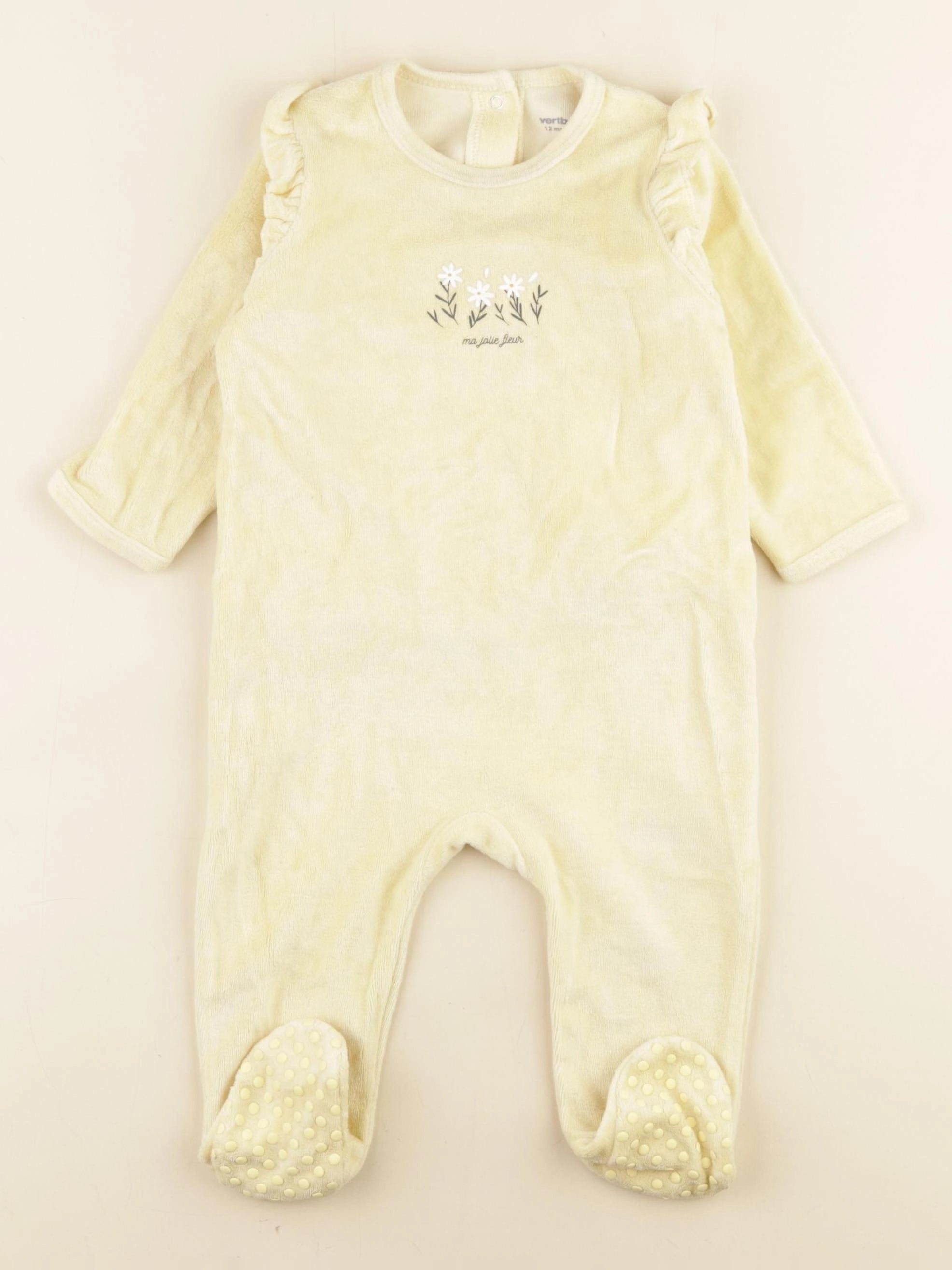 Vertbaudet - pyjama velours jaune - 12 mois