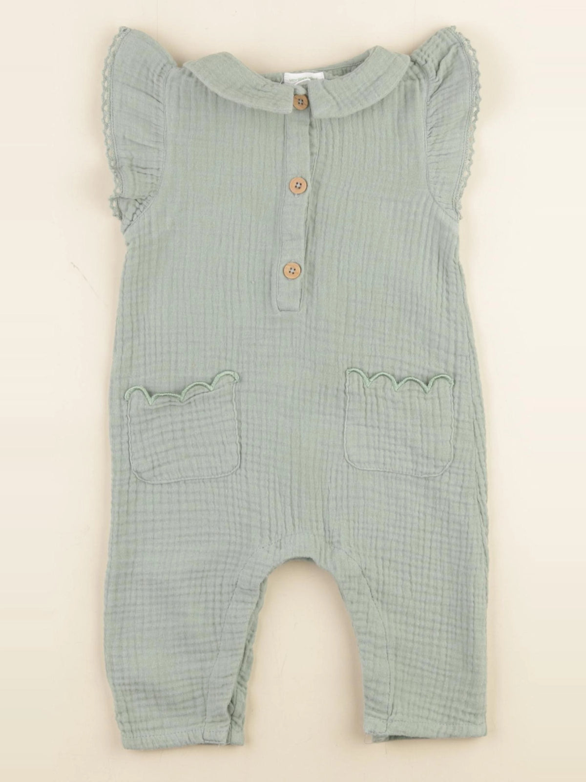 Vertbaudet - combinaison vert - 9 mois