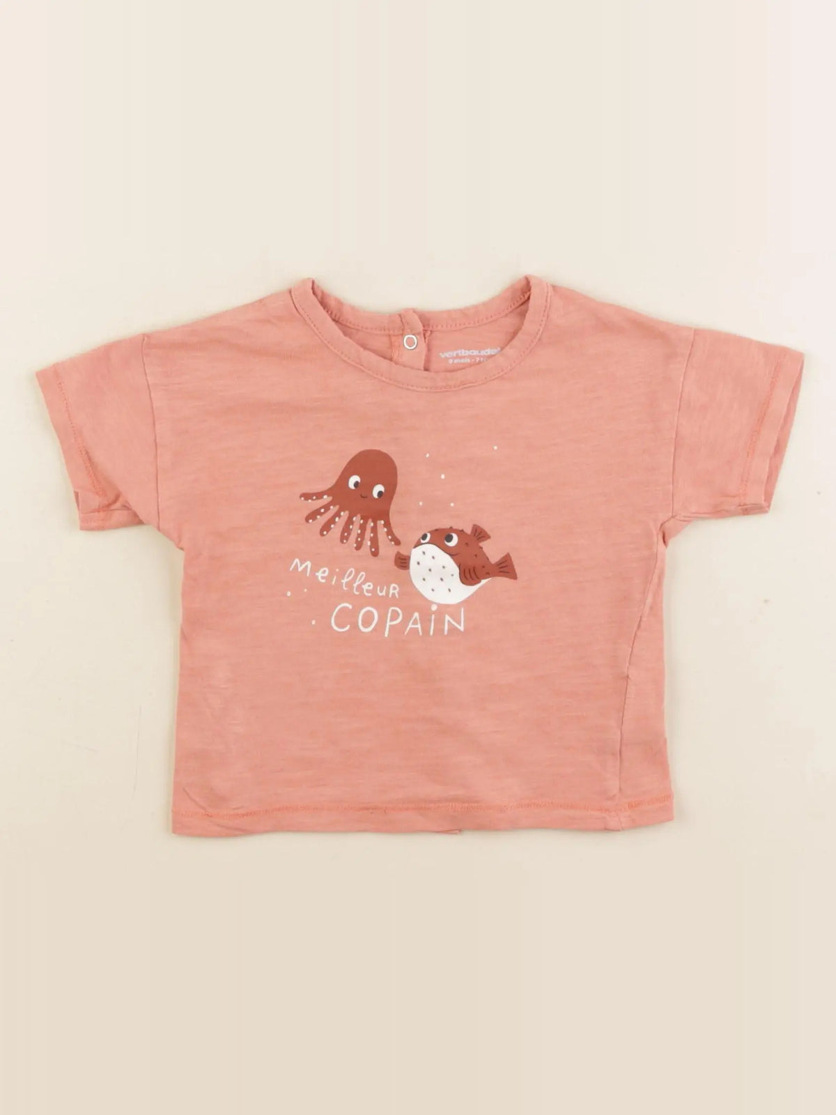 Vertbaudet - tee-shirt rose - 9 mois