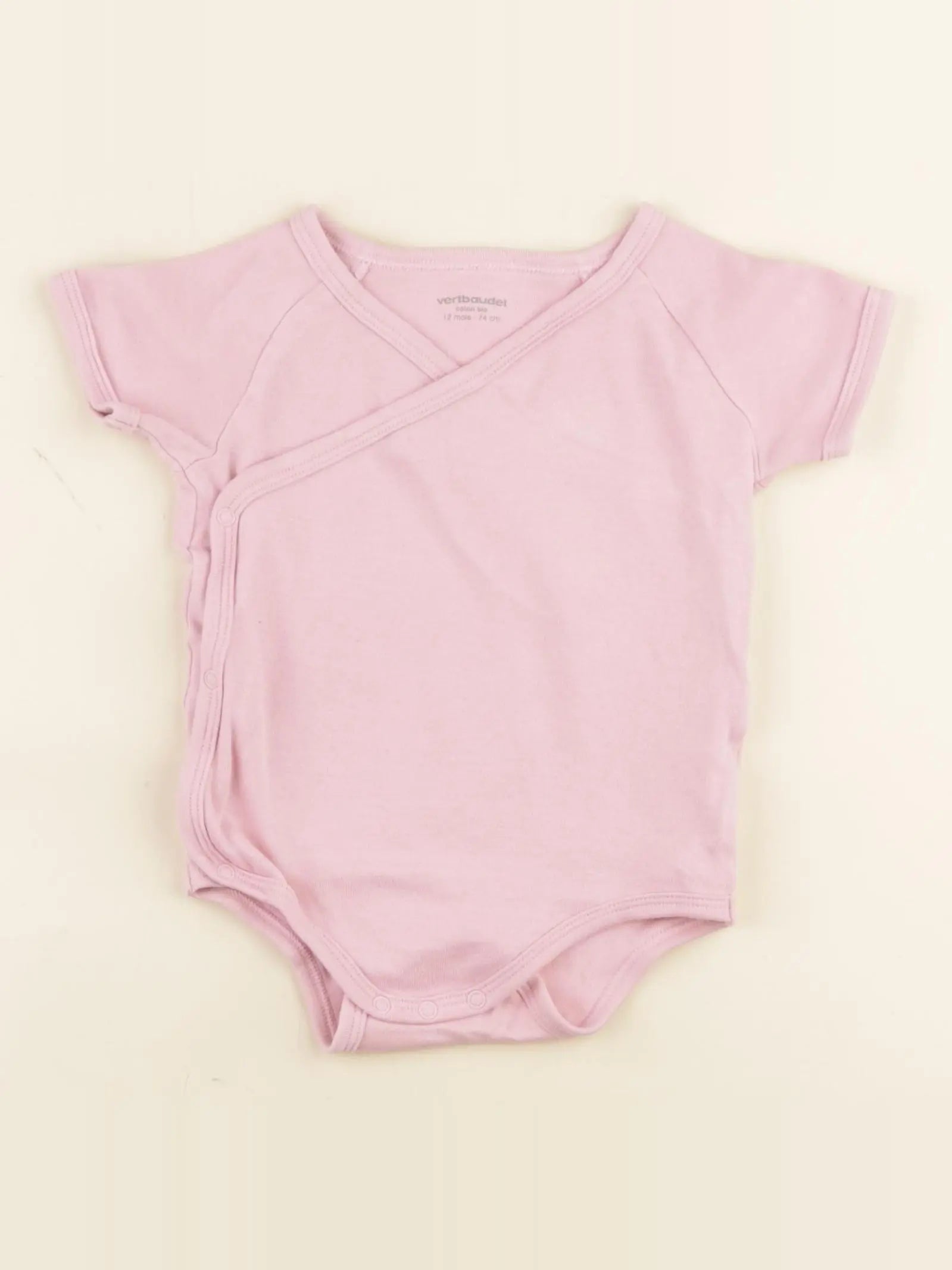 Vertbaudet - body rose - 12 mois