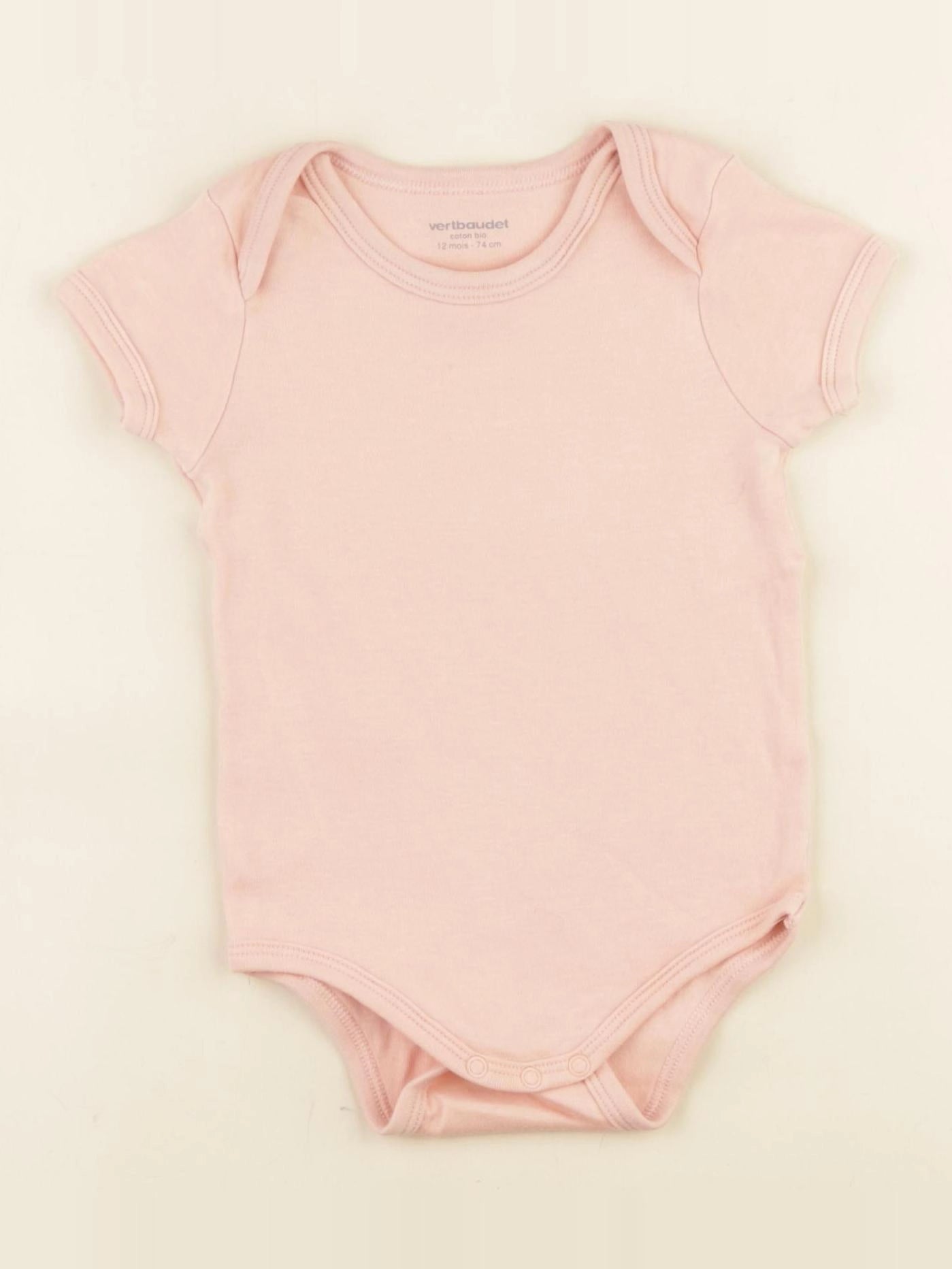 Vertbaudet - body rose - 12 mois