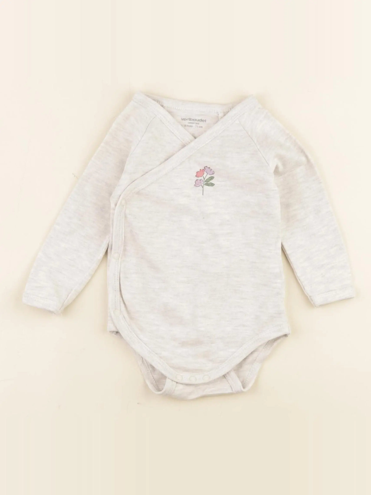 Vertbaudet - body gris - 9 mois