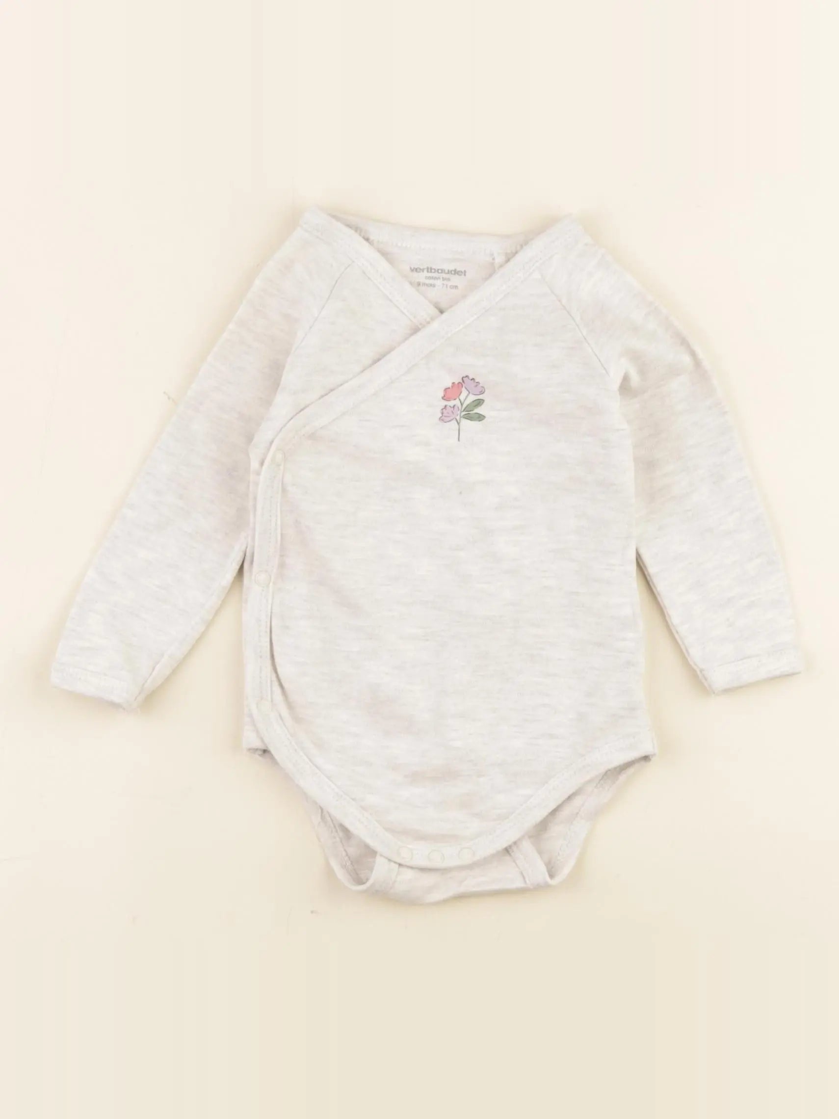 Vertbaudet - body gris - 9 mois