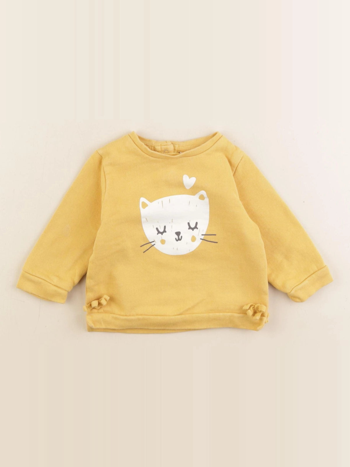 Vertbaudet - sweat jaune - 6 mois