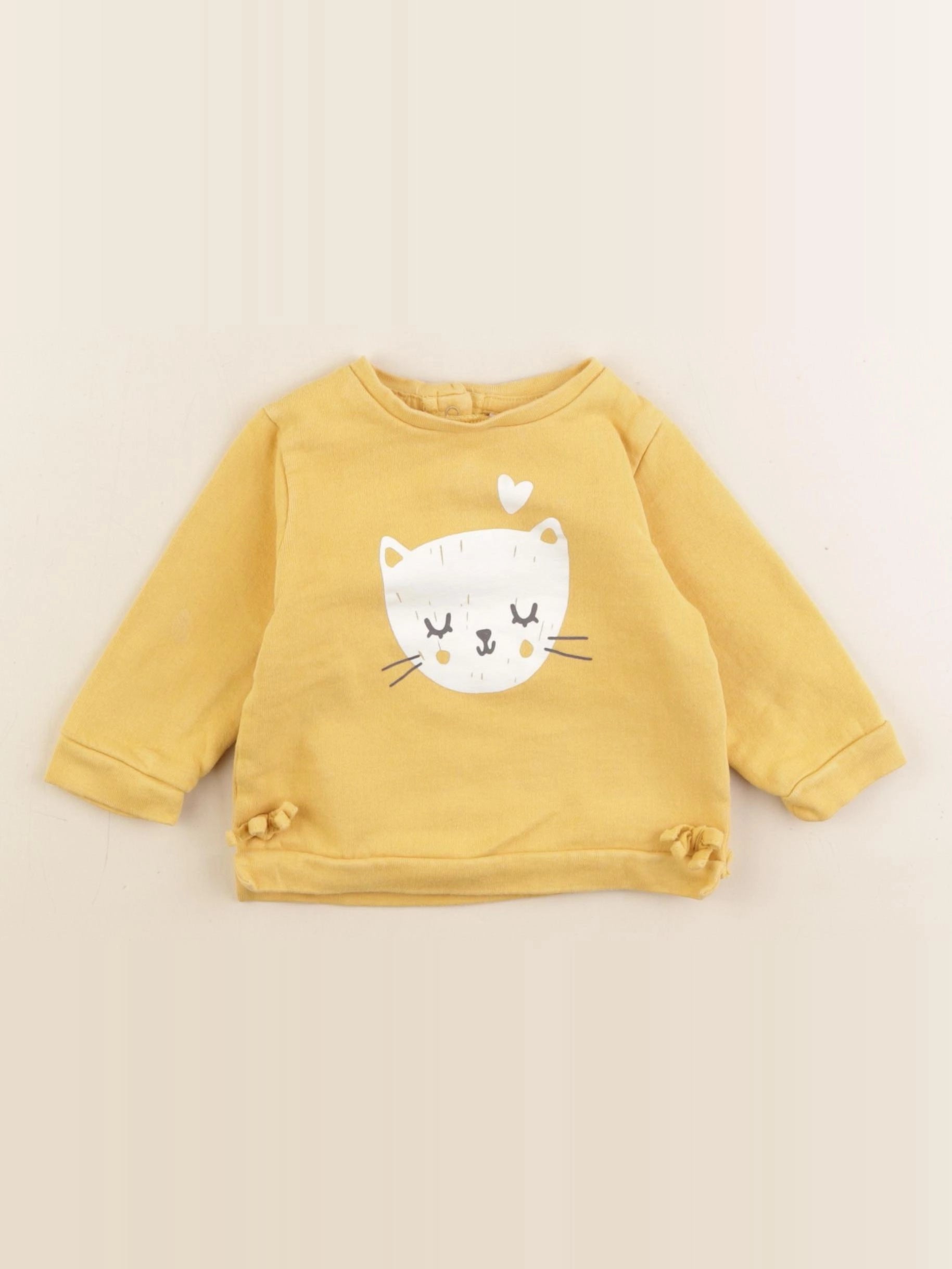 Vertbaudet - sweat jaune - 6 mois