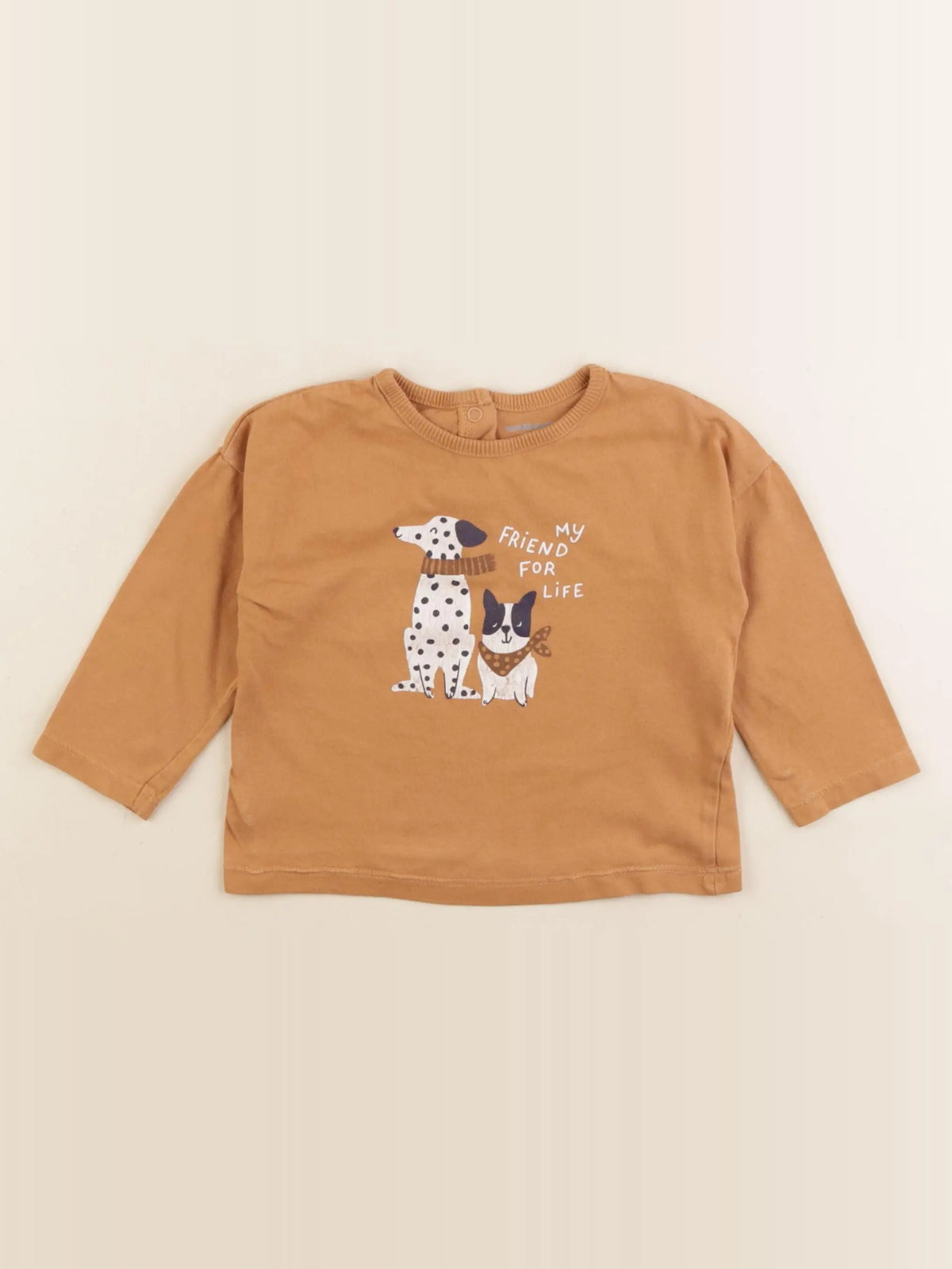 Vertbaudet - tee-shirt marron - 12 mois