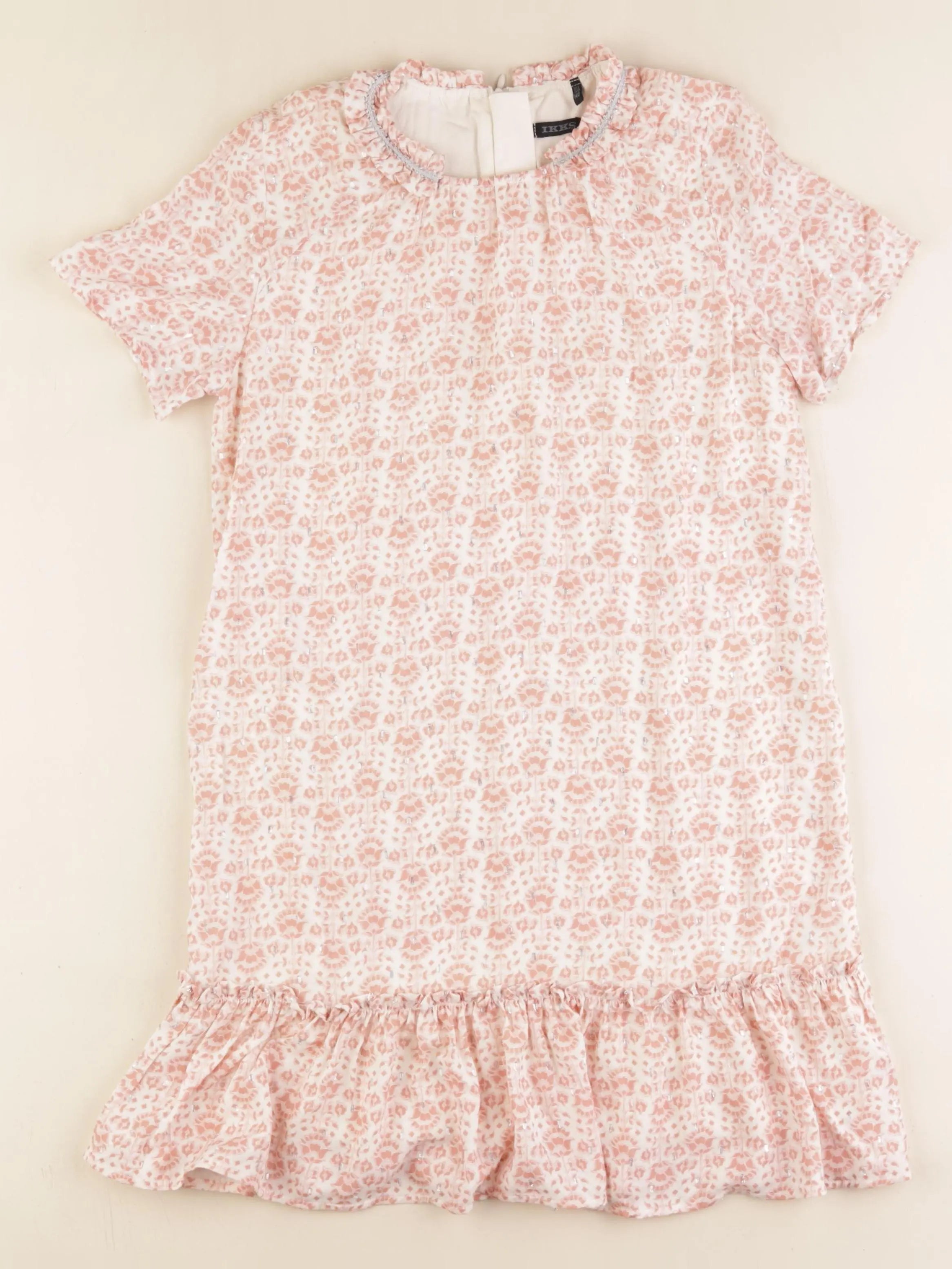 IKKS - robe rose, argent - 10 ans