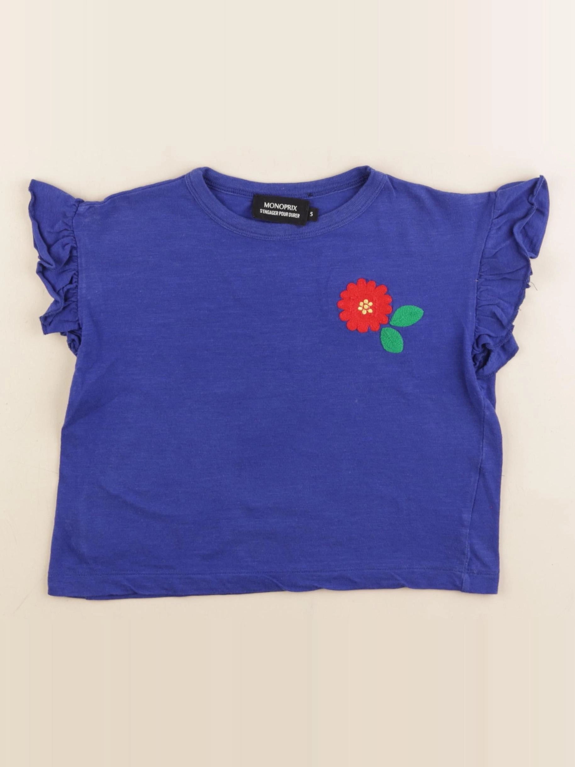 Monoprix - tee-shirt bleu - 5 ans
