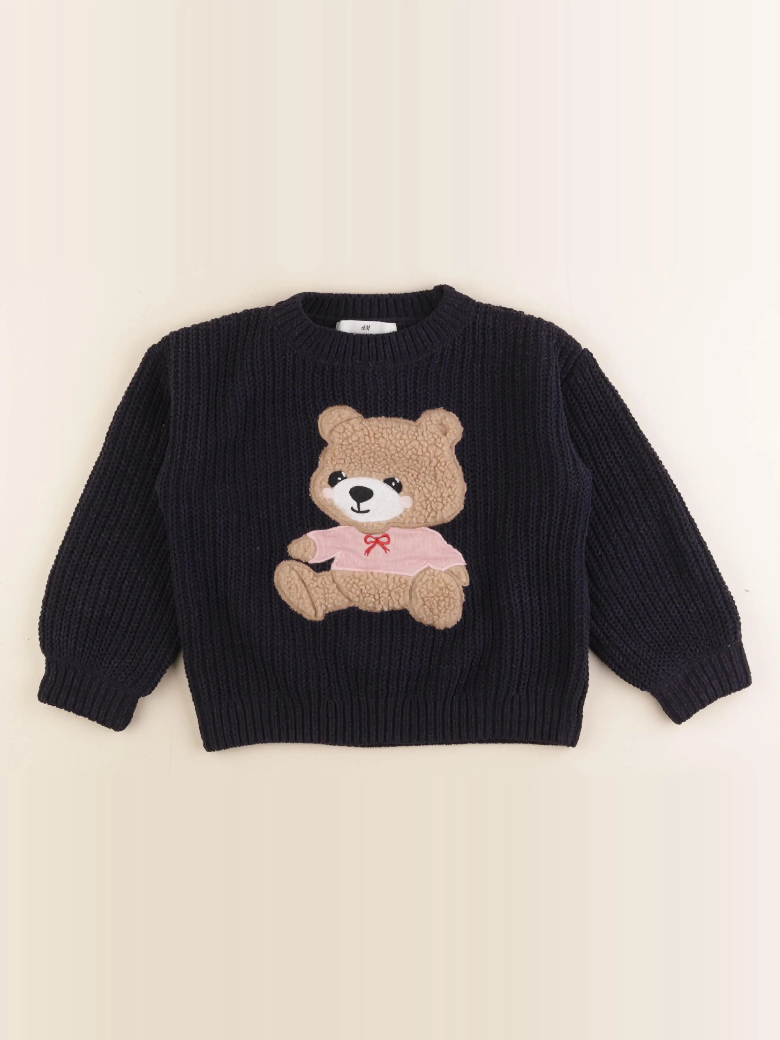 H&M - pull bleu - 4/6 ans