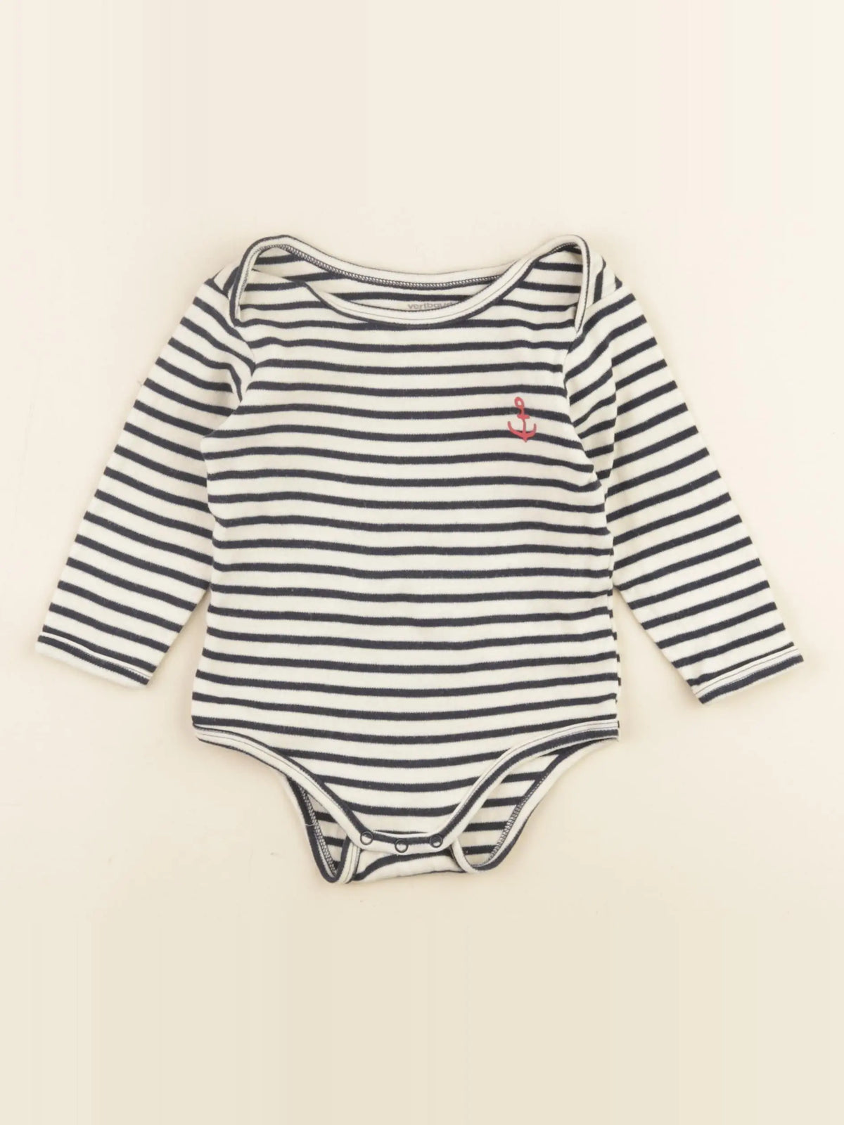 Vertbaudet - body bleu, beige - 18 mois