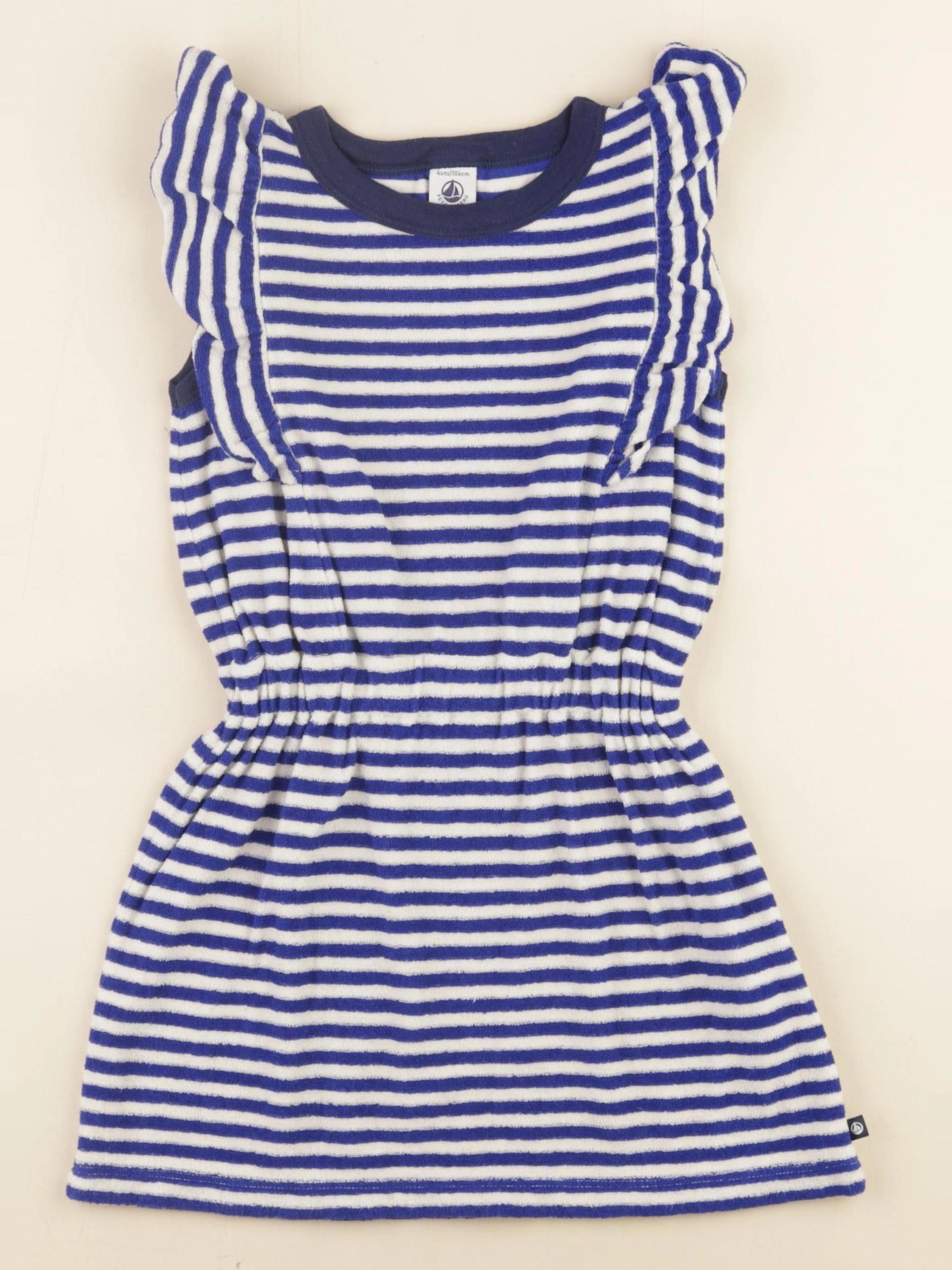 Petit Bateau - robe bleu - 4 ans