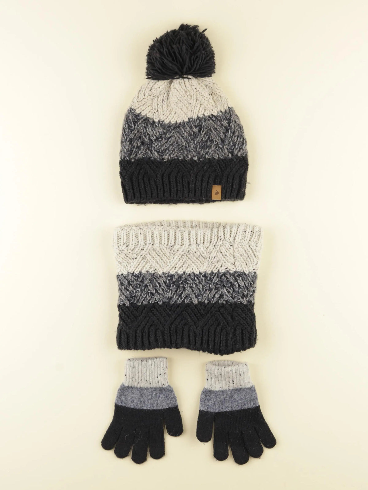 Tape à l'oeil - ensemble bonnet/moufles/tour de cou bleu - 6/8 ans