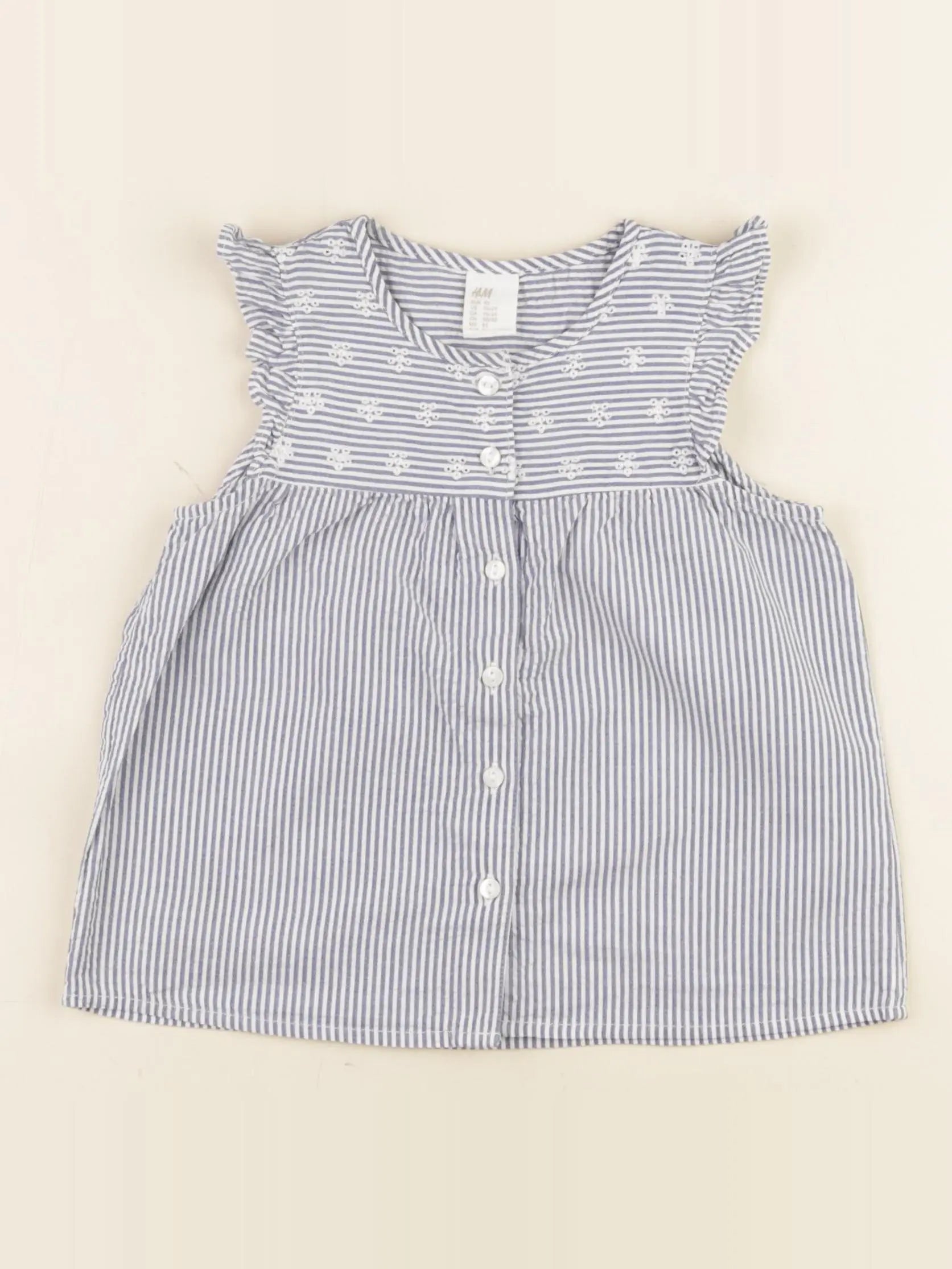 H&M - blouse bleu - 18/24 mois