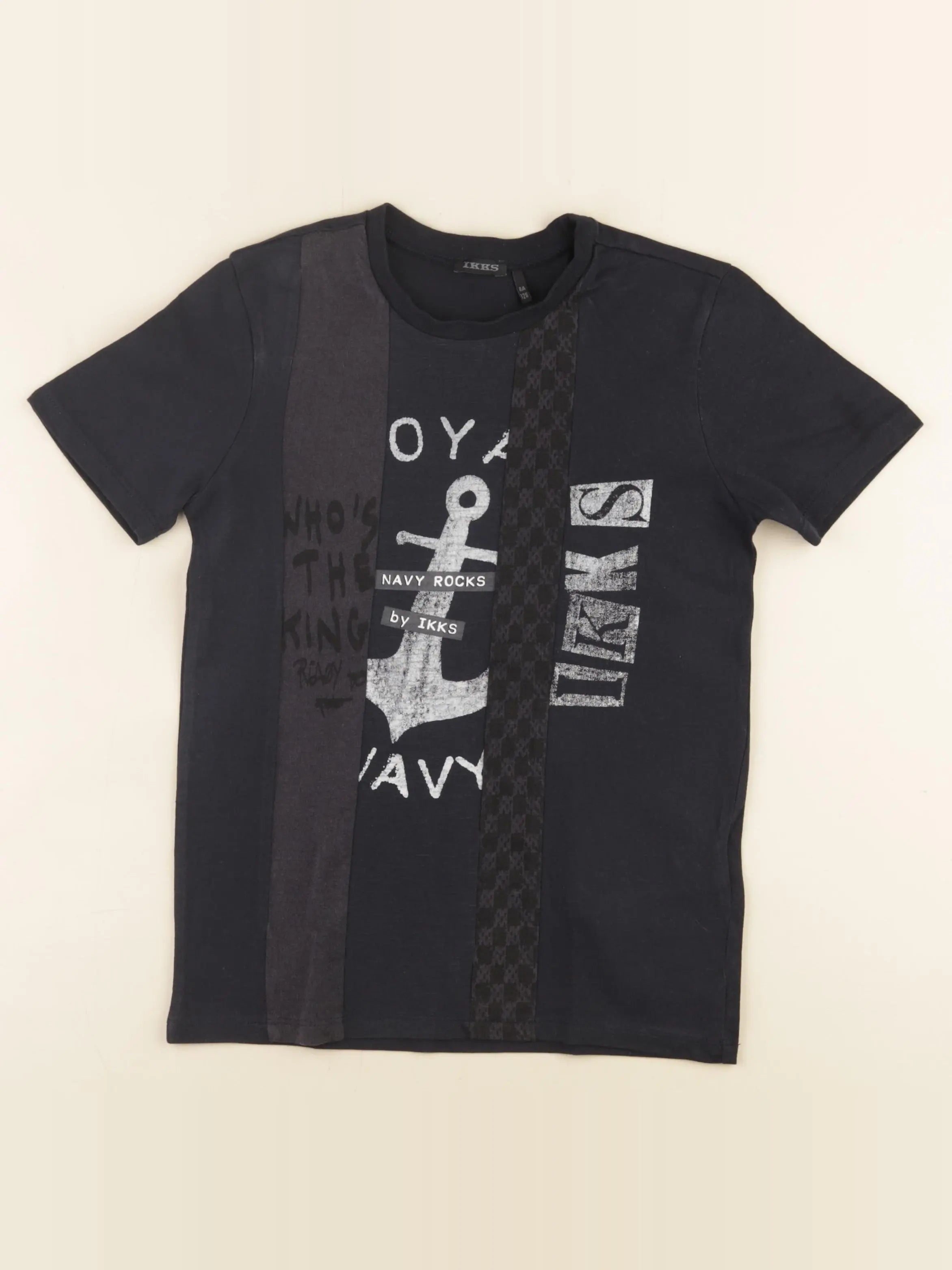 IKKS - tee-shirt bleu, gris - 8 ans