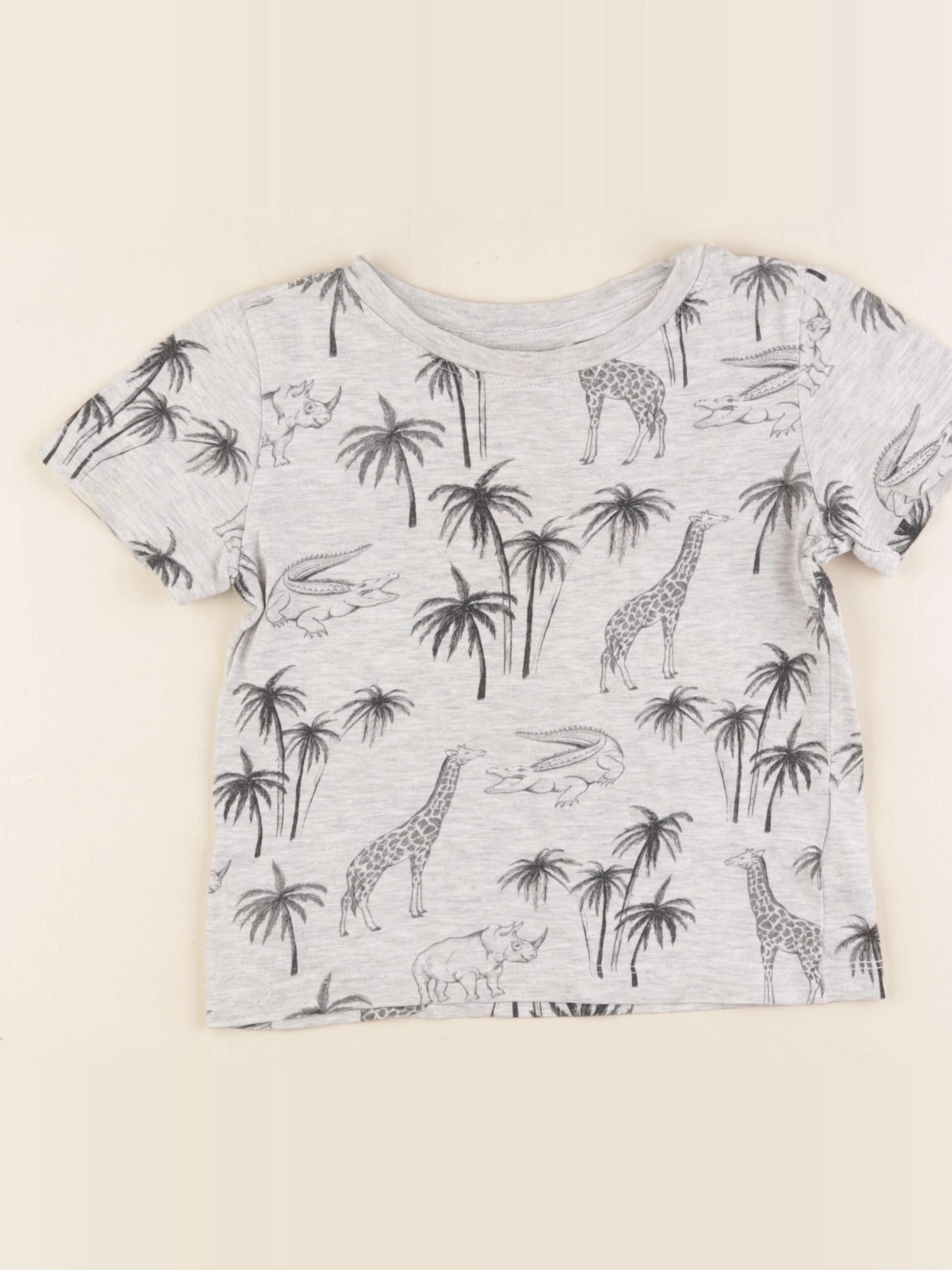 H&M - tee-shirt gris - 3/4 ans