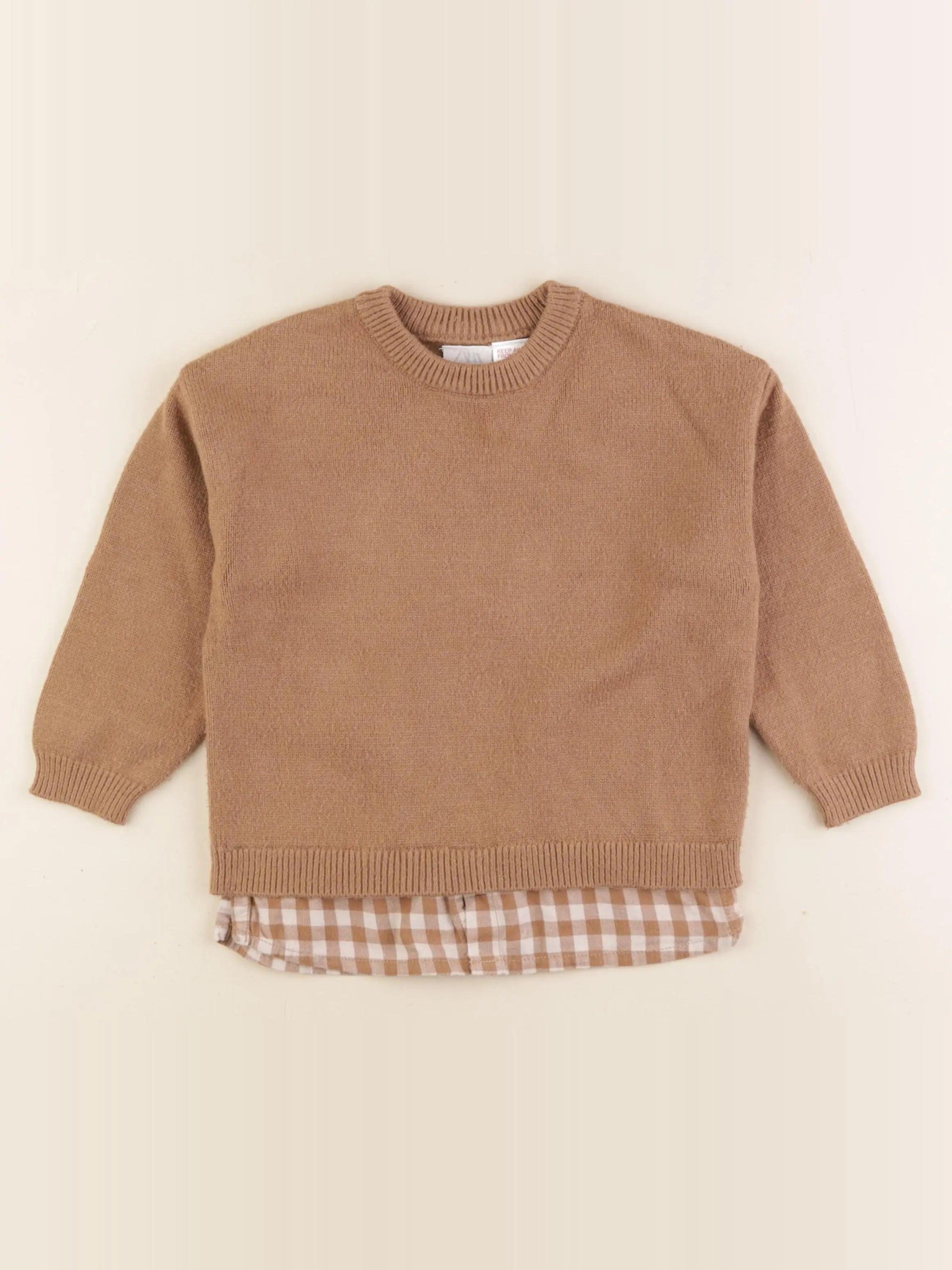 Zara - pull marron - 2/3 ans