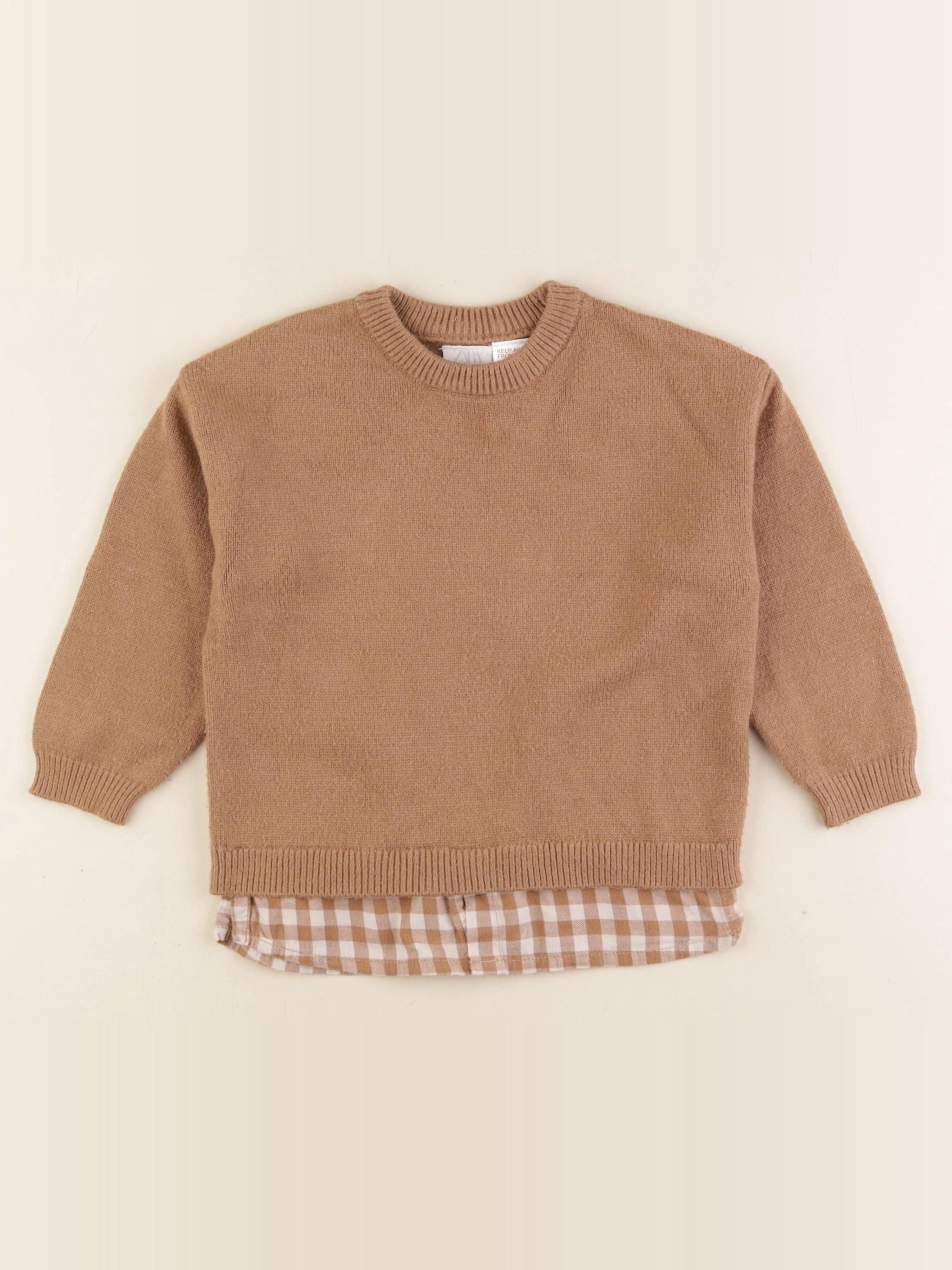 Zara - pull marron - 2/3 ans