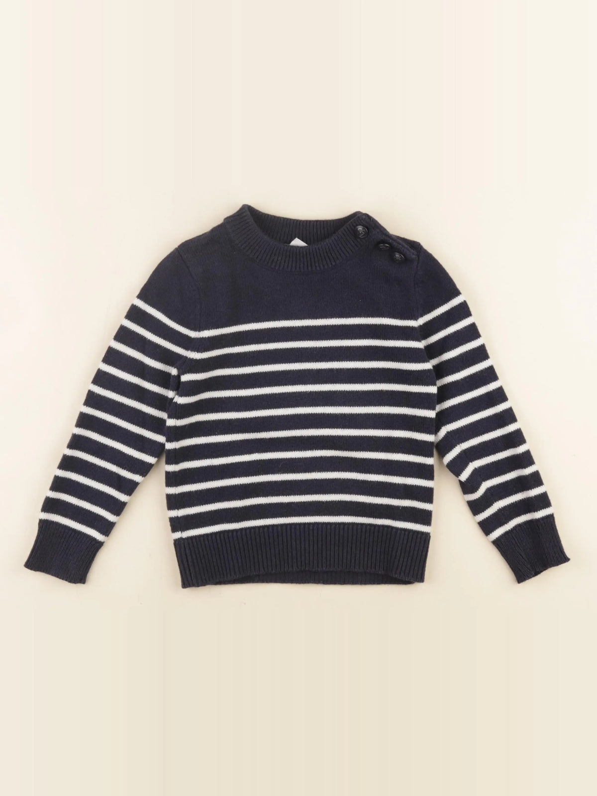 Petit Bateau - pull bleu, blanc - 4 ans