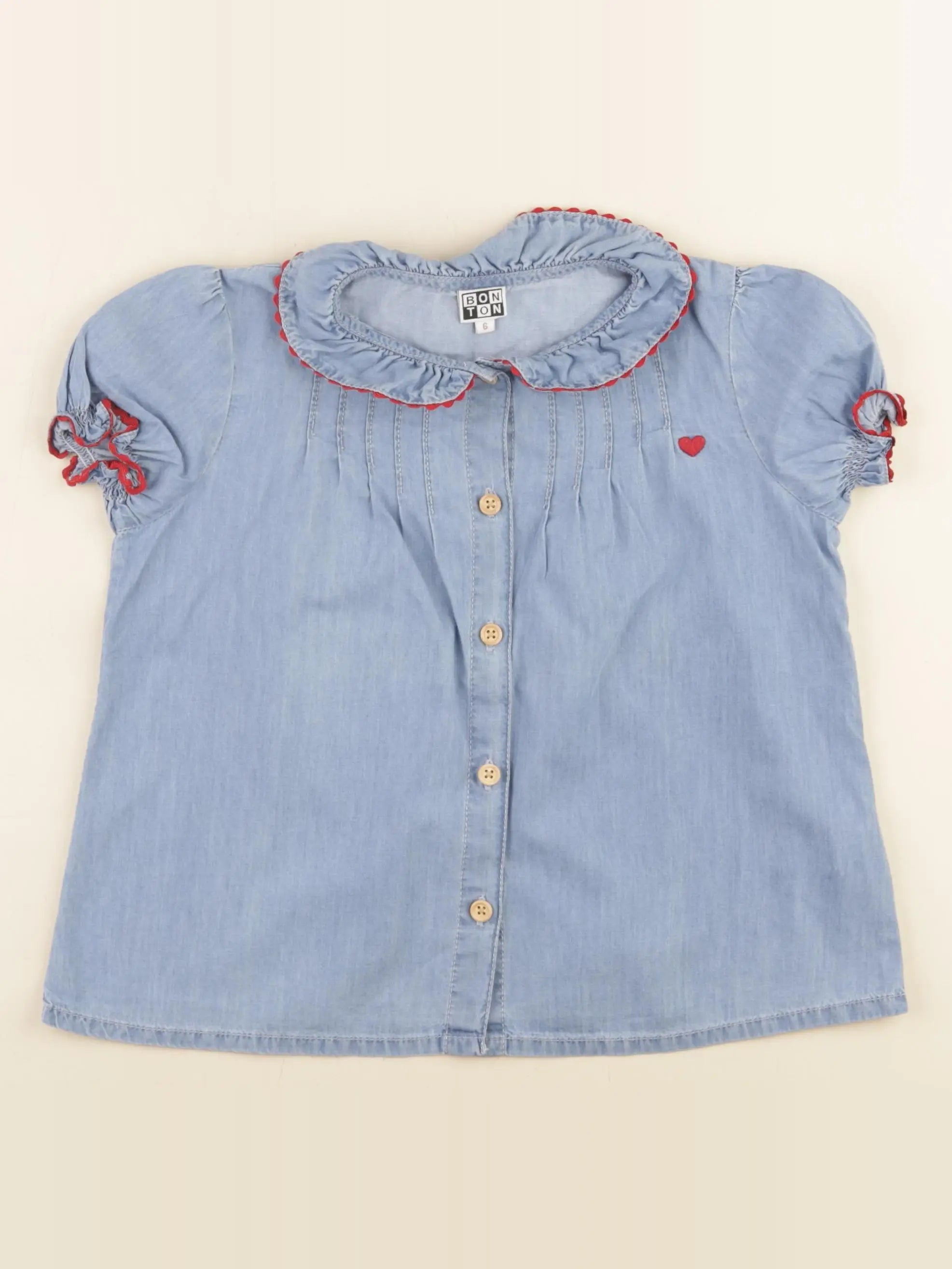 Bonton - blouse bleu - 6 ans