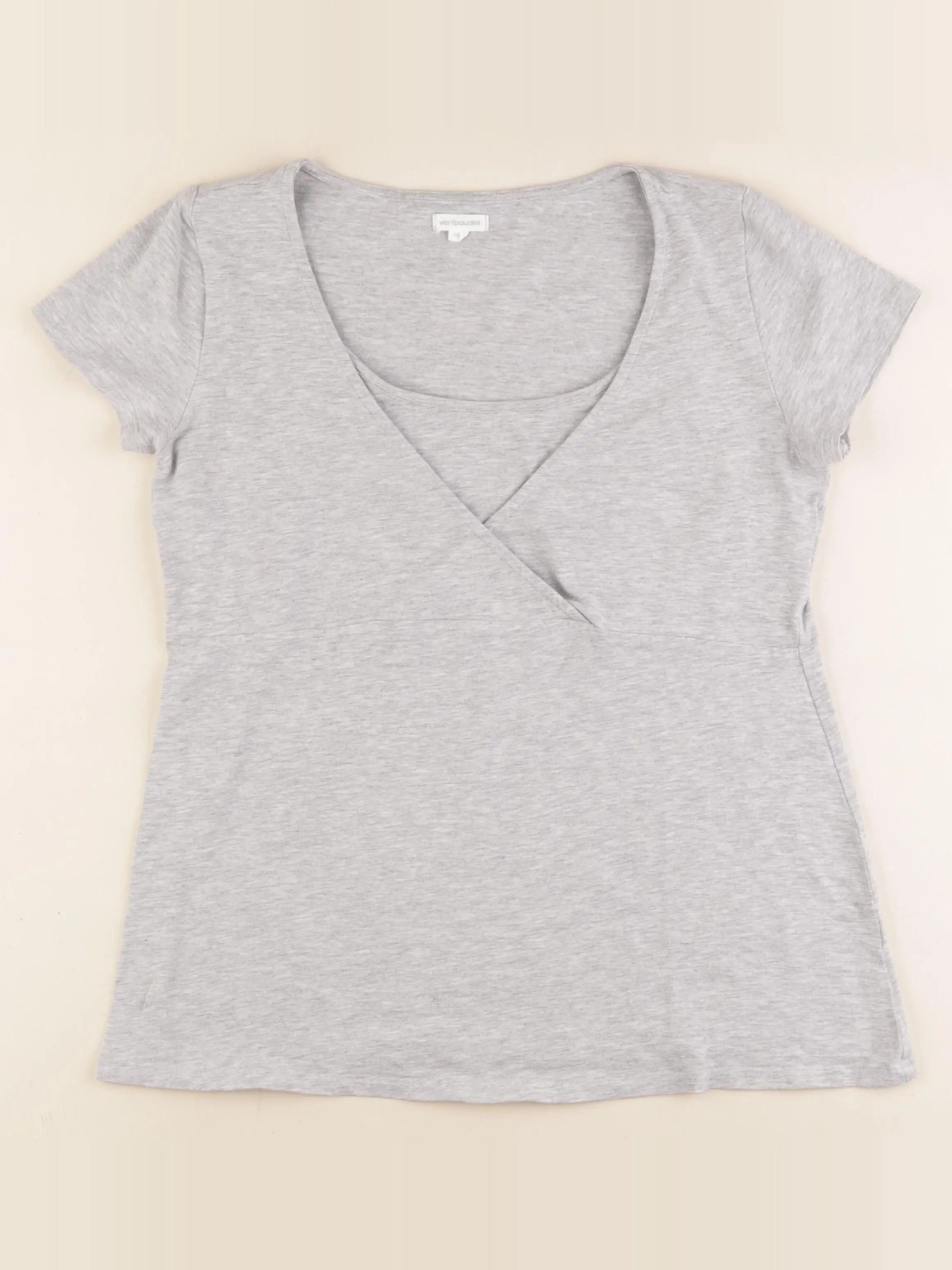 Vertbaudet - tee-shirt grossesse, allaitement gris - 38 à 40
