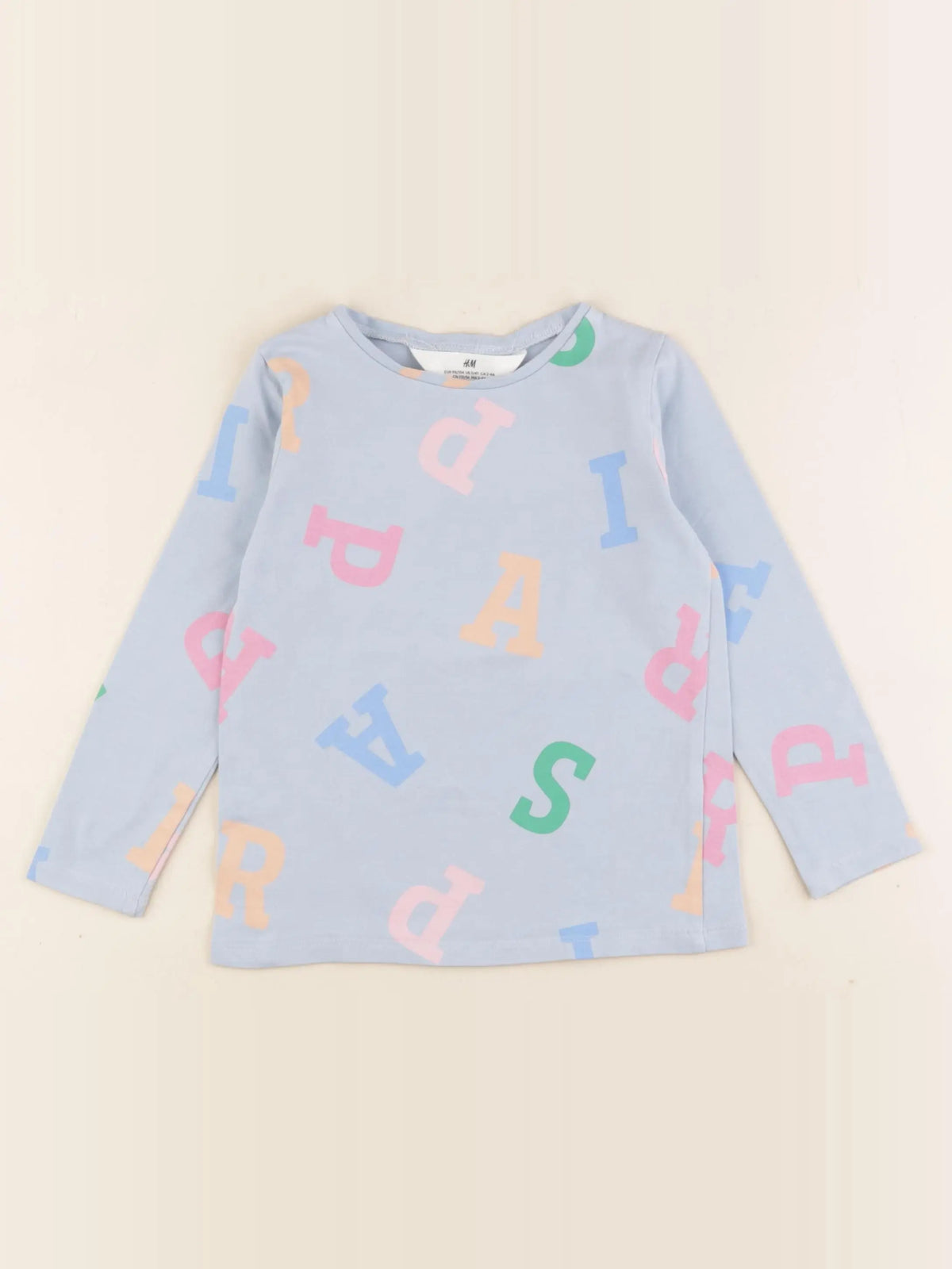 H&M - tee-shirt bleu - 2/4 ans