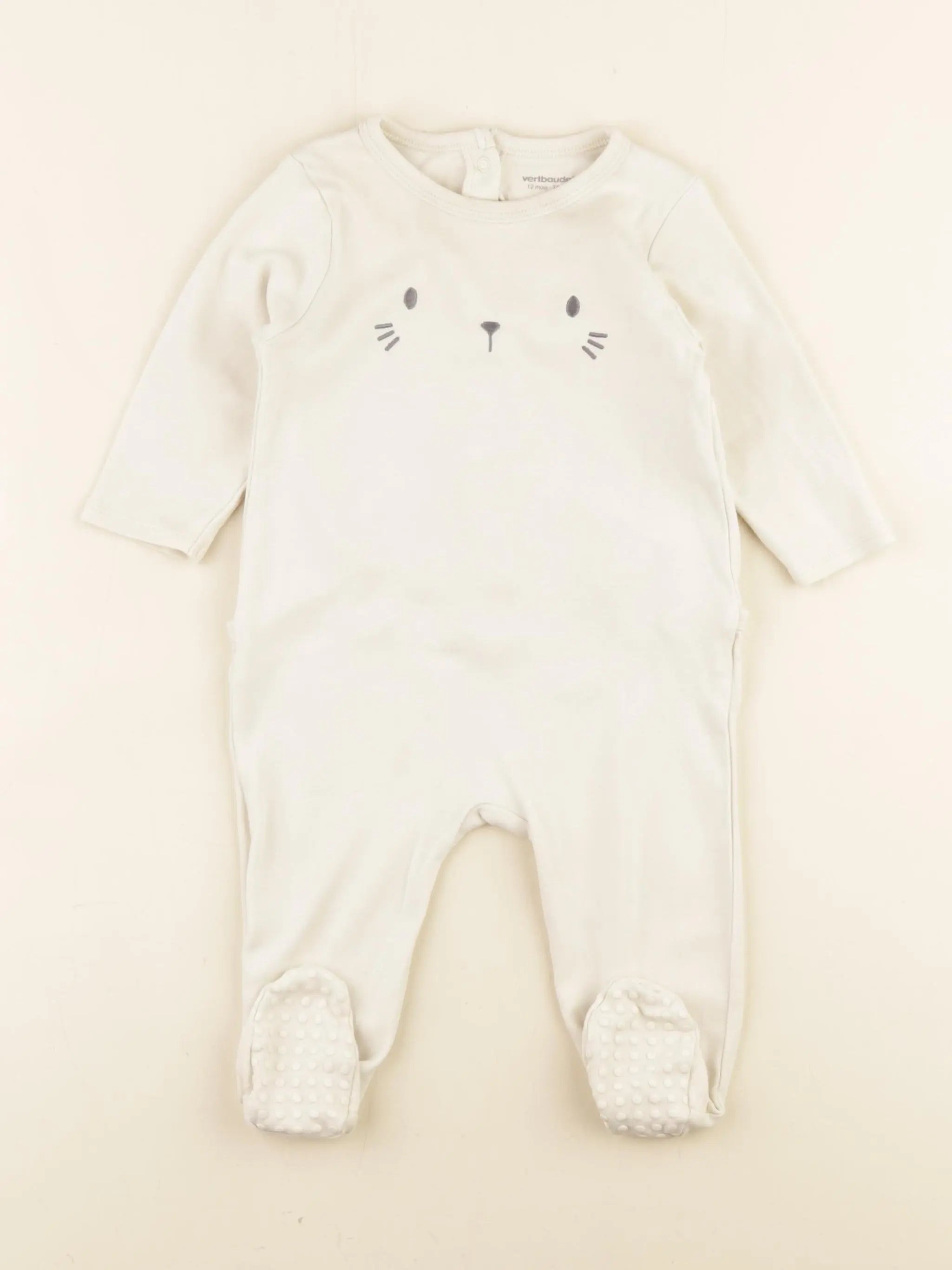 Vertbaudet - pyjama coton beige - 12 mois