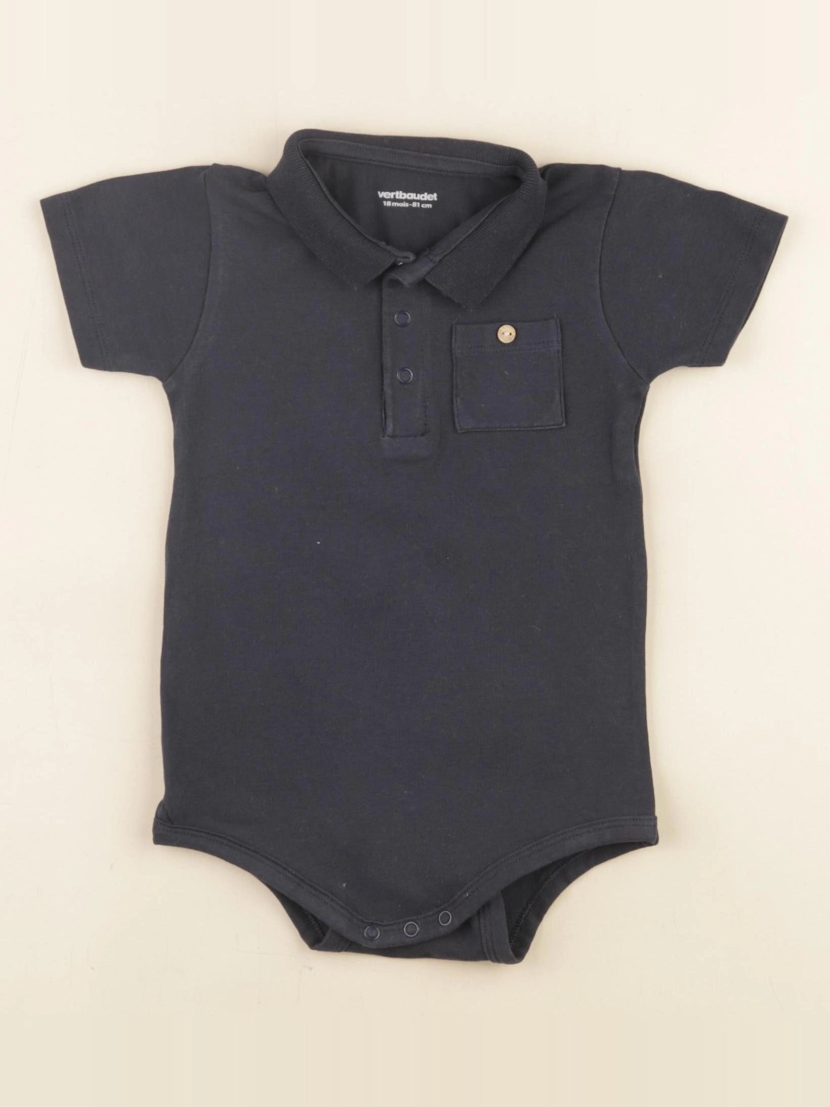 Vertbaudet - body à col bleu - 18 mois